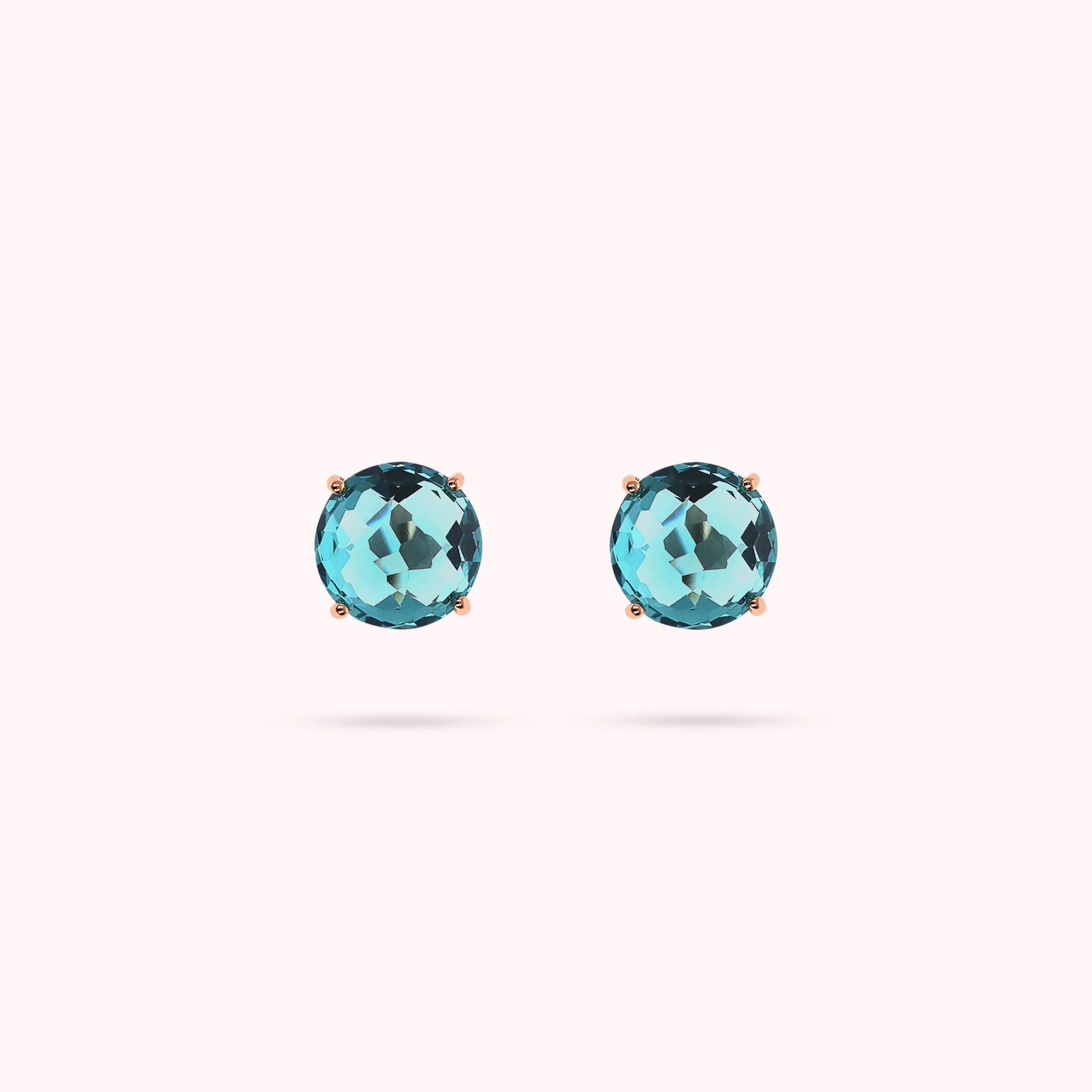 Boucles d'oreilles boutons avec mosaïque de pierres précieuses prismatiques