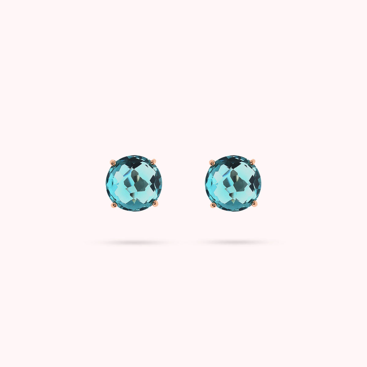 Button Earrings with Prism Gem Mosaic Cut
