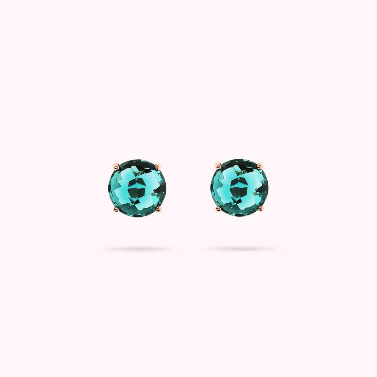 Button Earrings with Prism Gem Mosaic Cut
