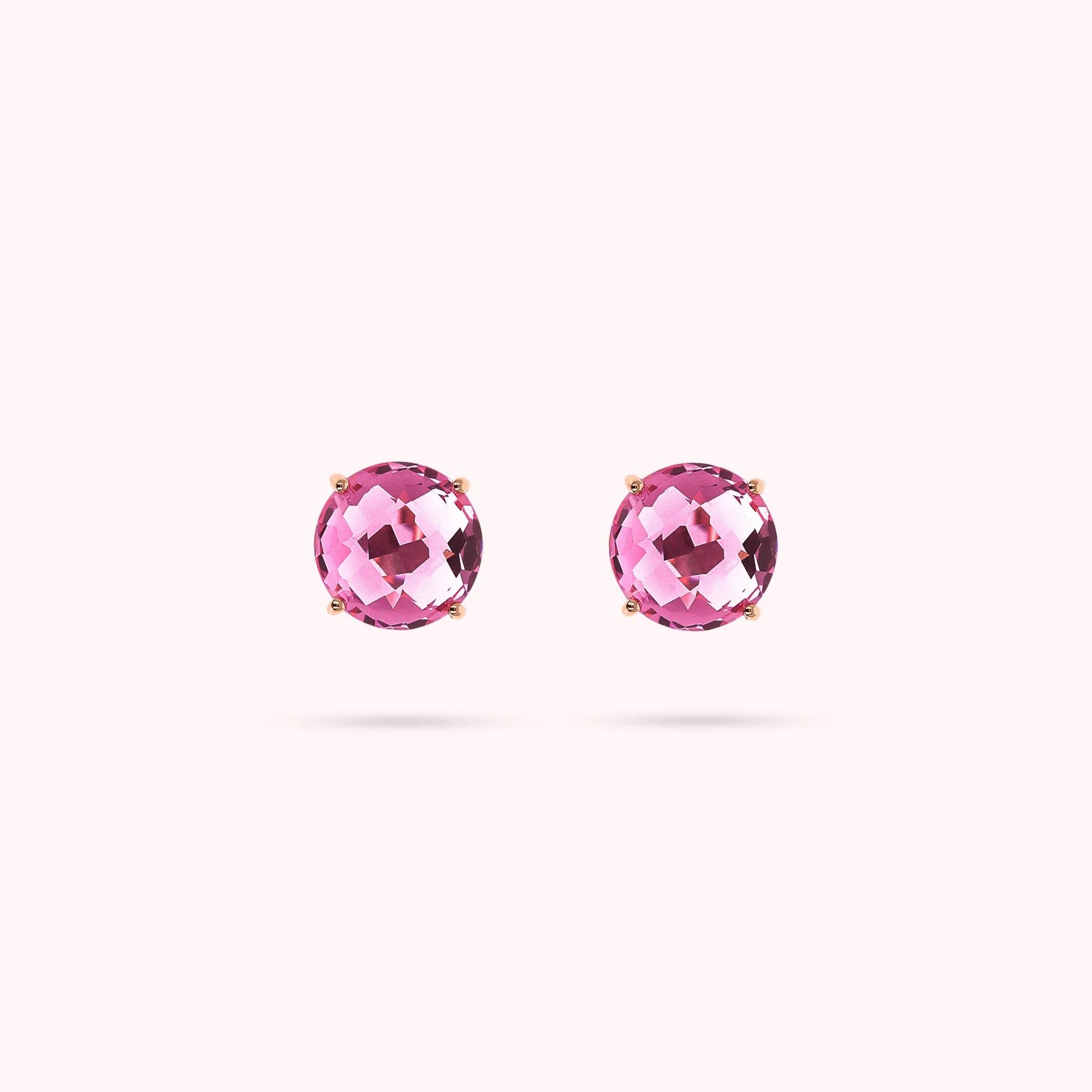 Boucles d'oreilles boutons avec mosaïque de pierres précieuses prismatiques