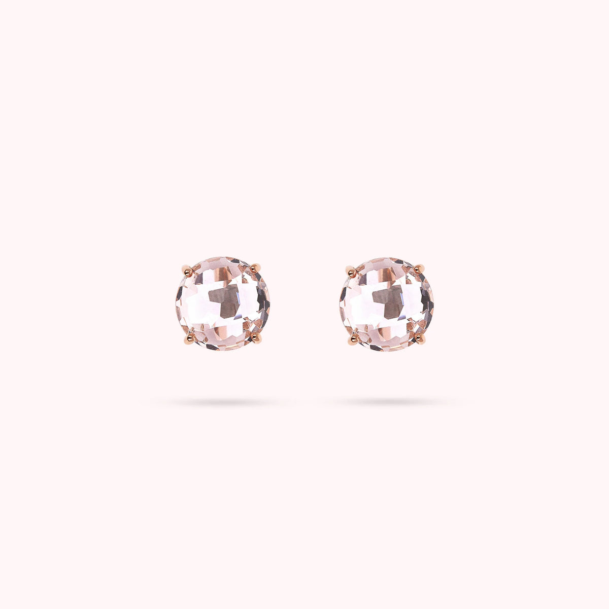 Button Earrings with Prism Gem Mosaic Cut