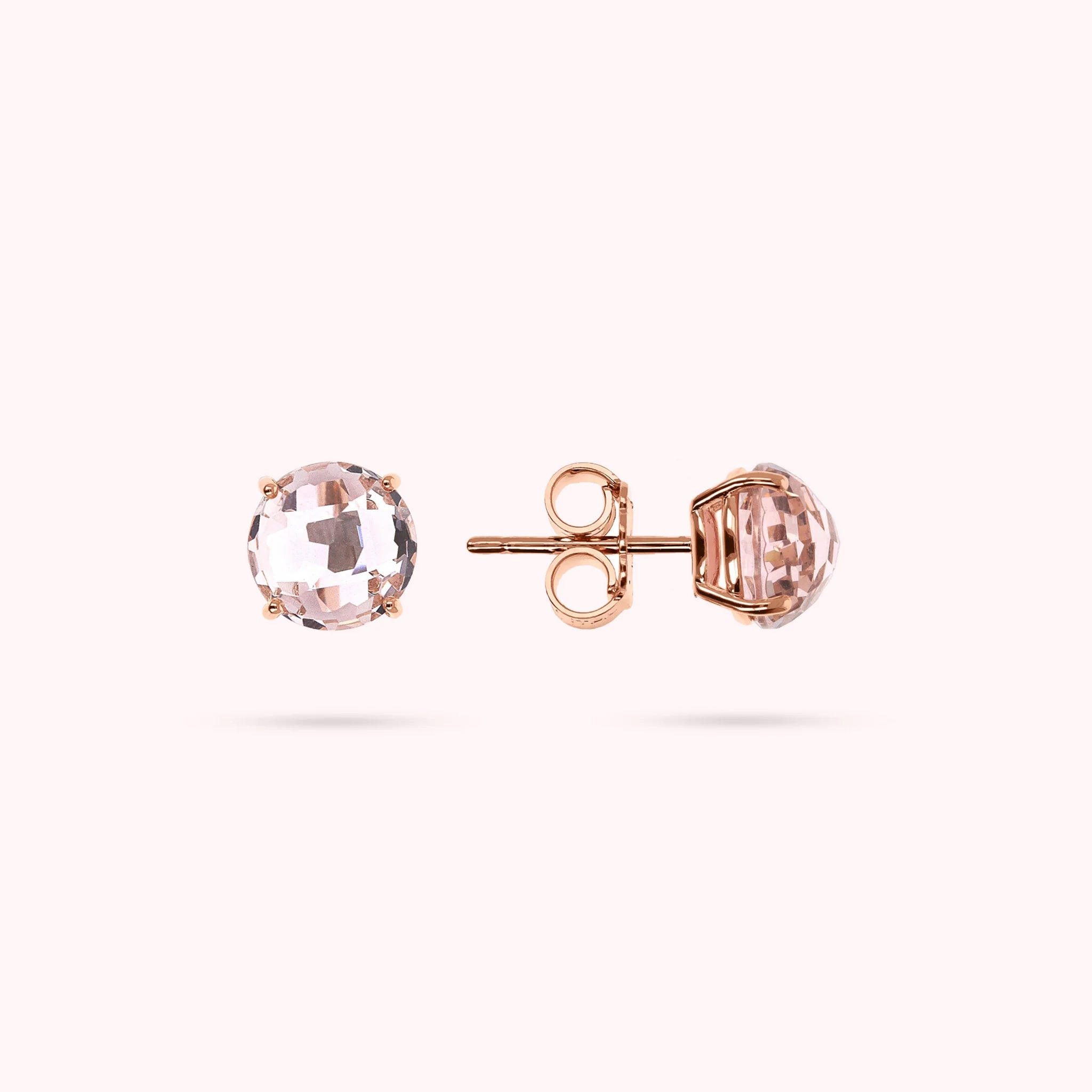 Boucles d'oreilles boutons avec mosaïque de pierres précieuses prismatiques