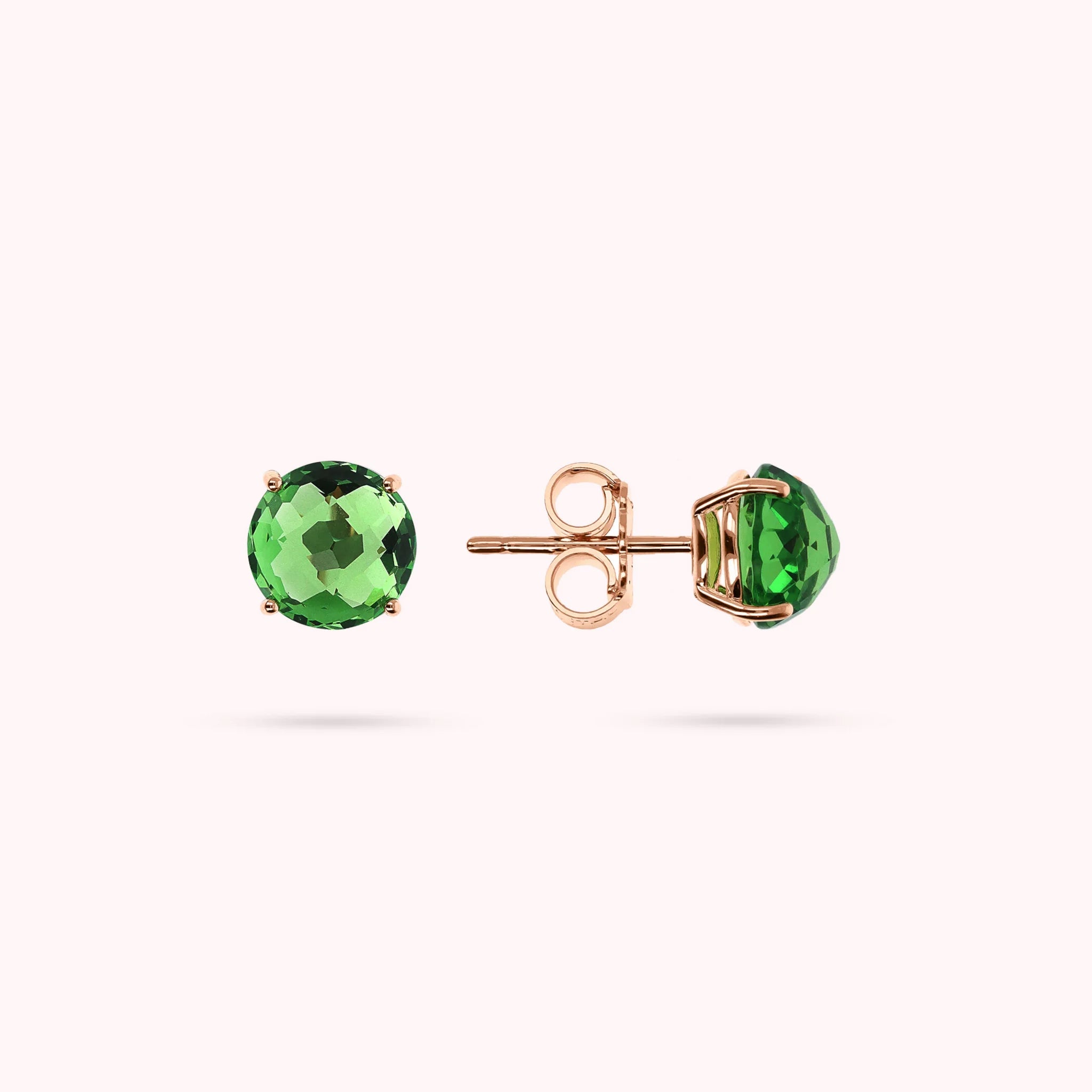 Boucles d'oreilles boutons avec mosaïque de pierres précieuses prismatiques
