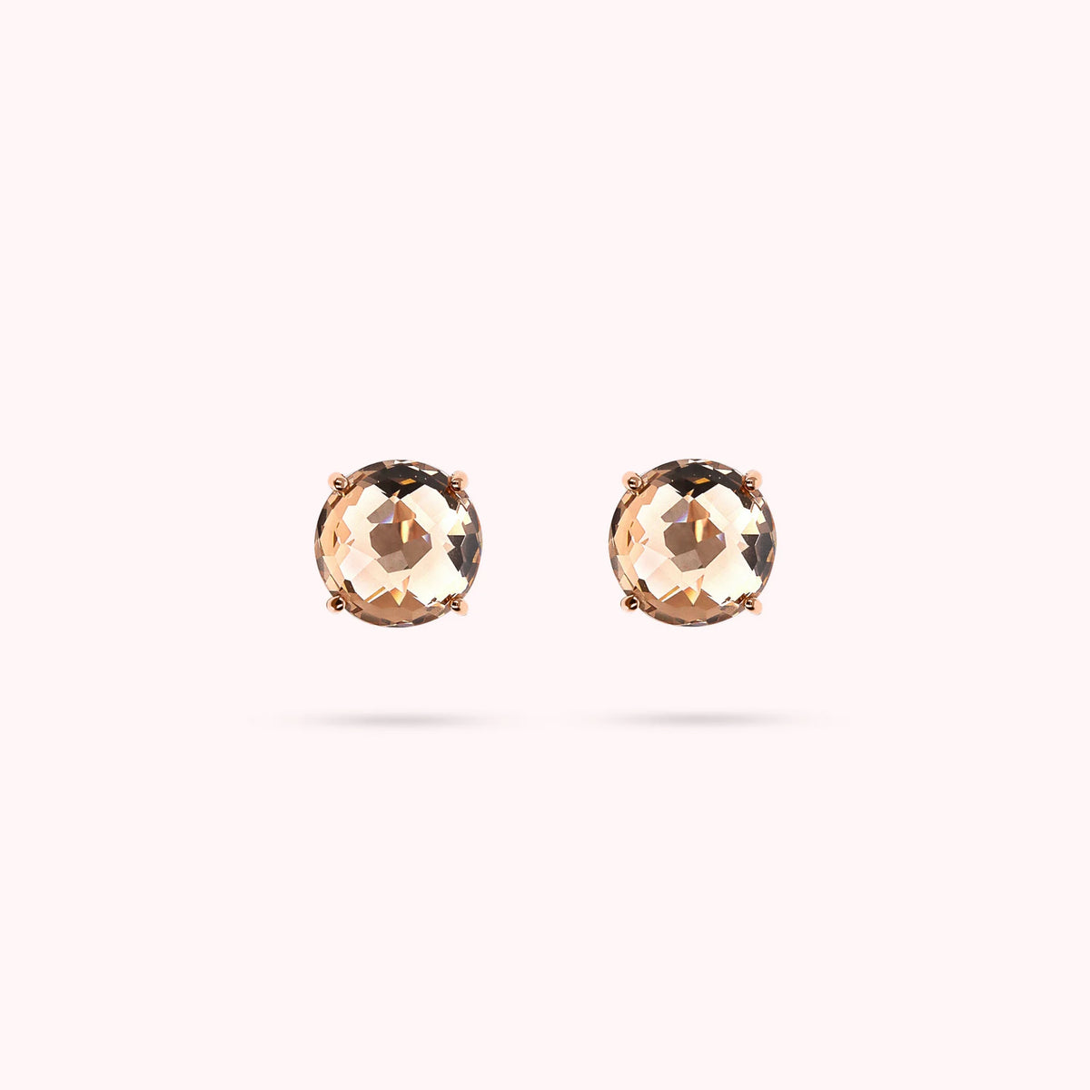 Button Earrings with Prism Gem Mosaic Cut