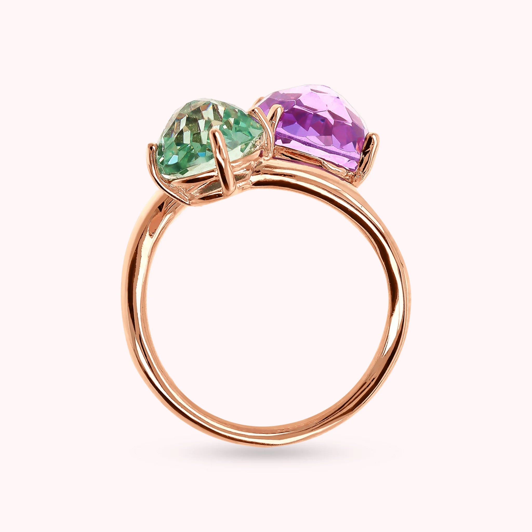 Bague Contrarié avec Prisma Gem Taille Mosaïque