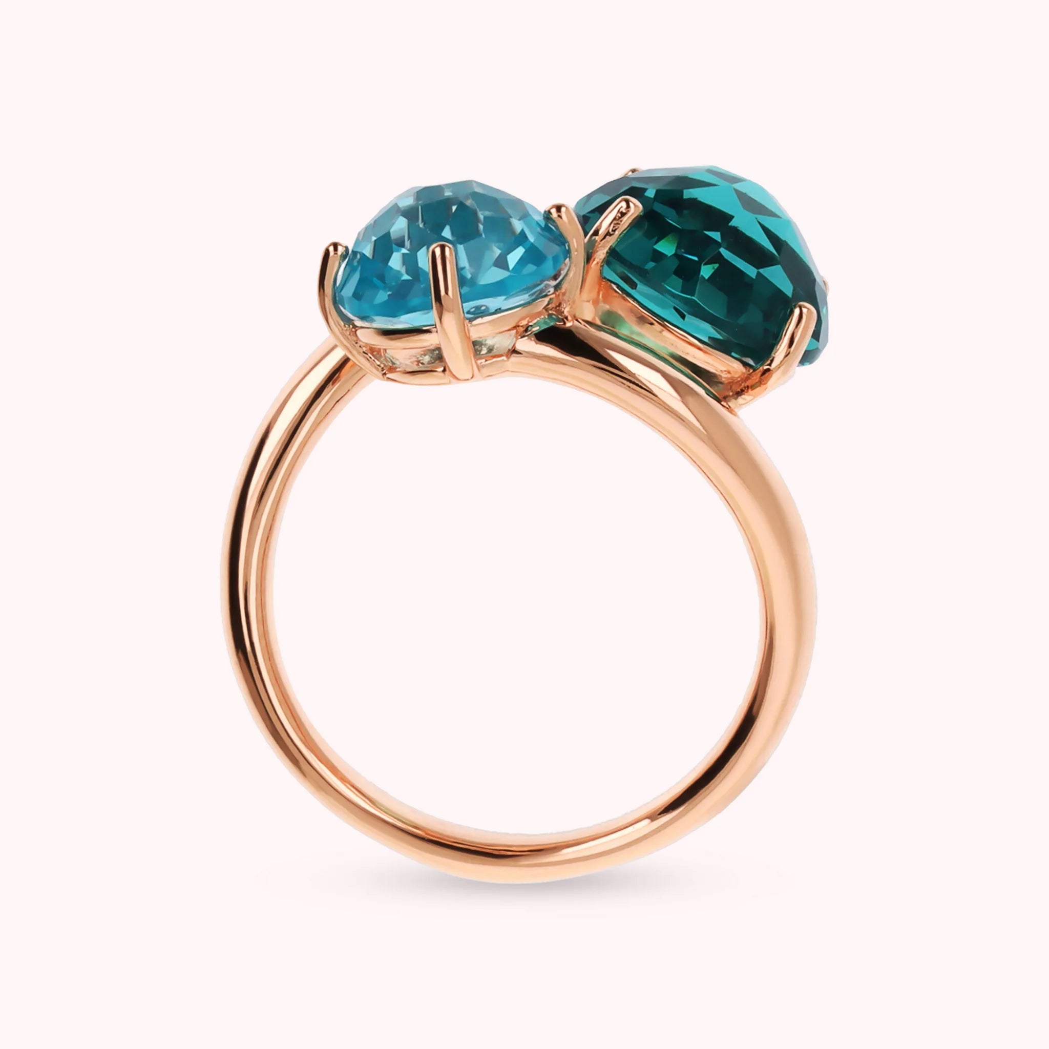 Bague Contrarié avec Prisma Gem Taille Mosaïque