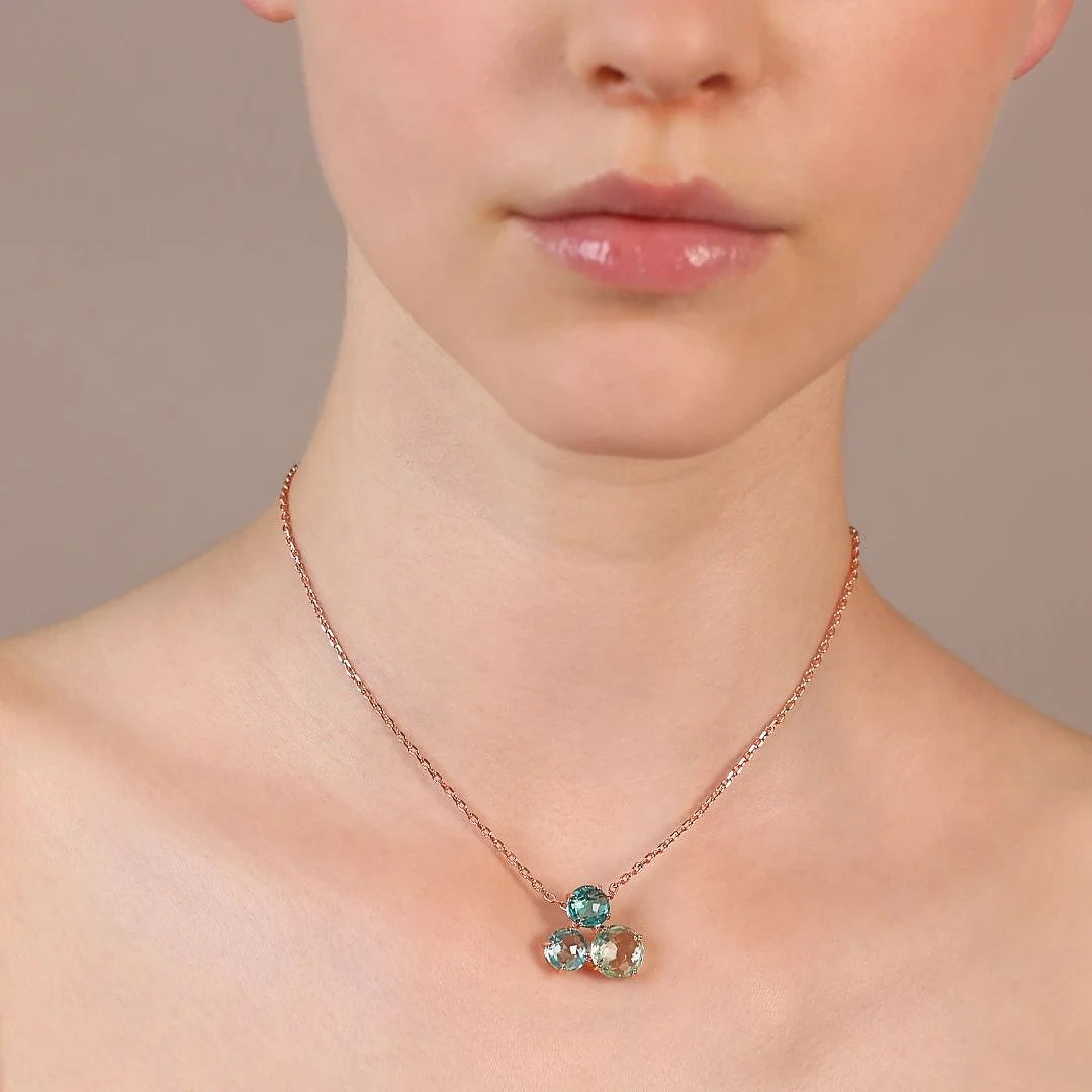 Collana Essentiel con Pendente Trilogy in Prisma Gem Taglio Mosaico