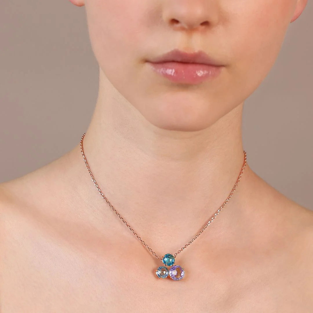 Collana Essentiel con Pendente Trilogy in Prisma Gem Taglio Mosaico