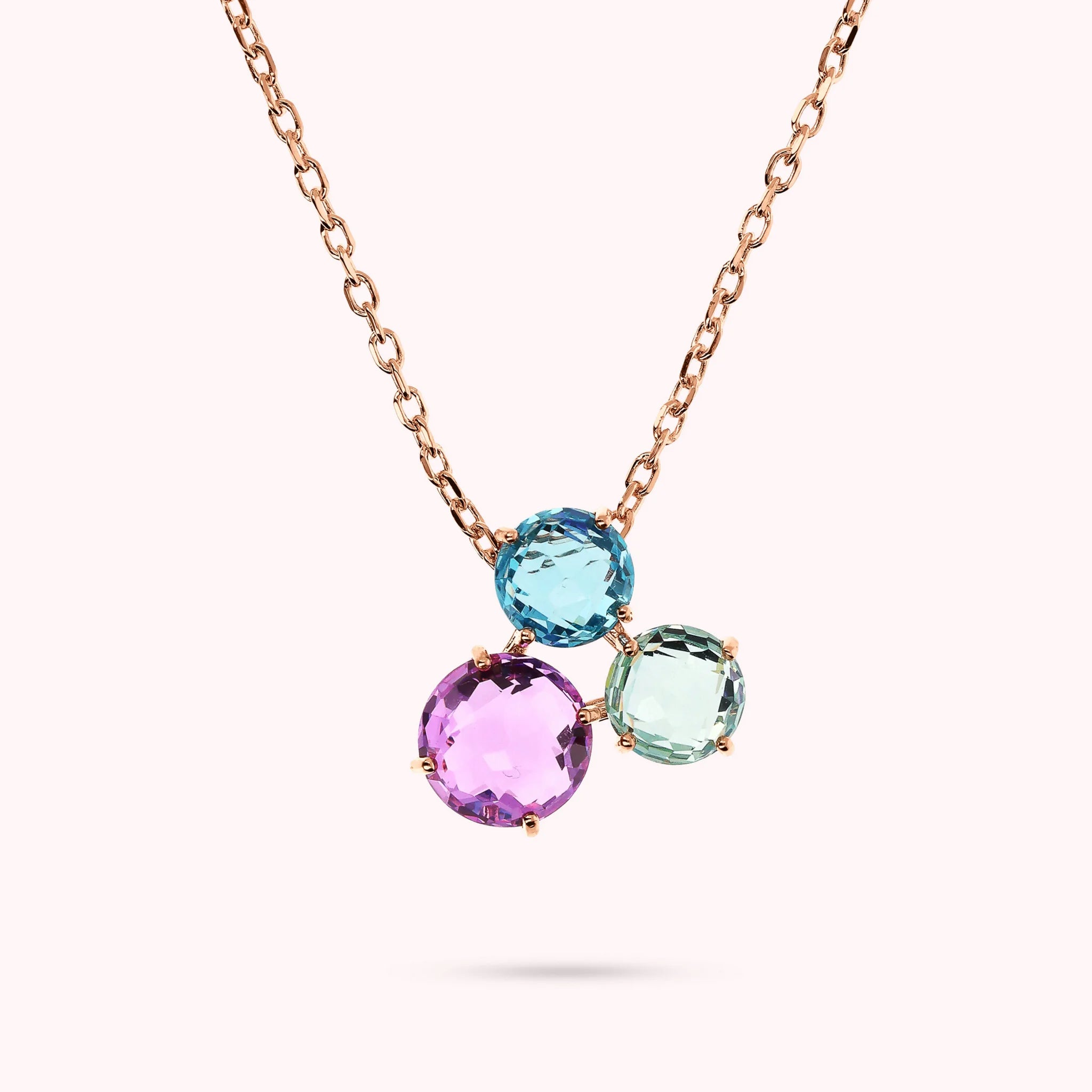 Collana Essentiel con Pendente Trilogy in Prisma Gem Taglio Mosaico
