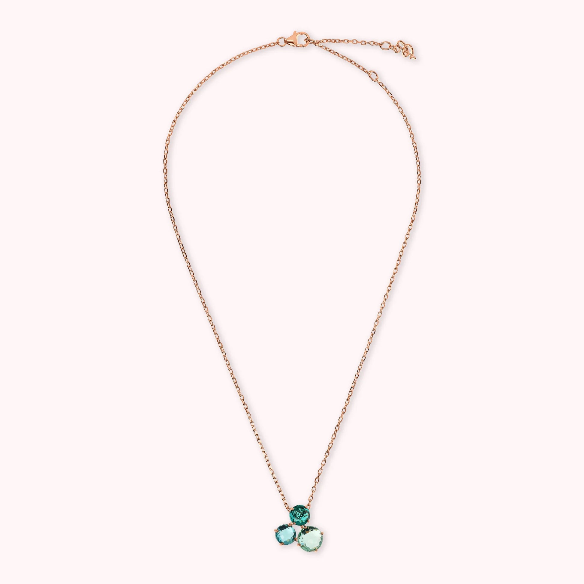 Mosaic Cut Prism Gem Trilogy Pendant Necklace