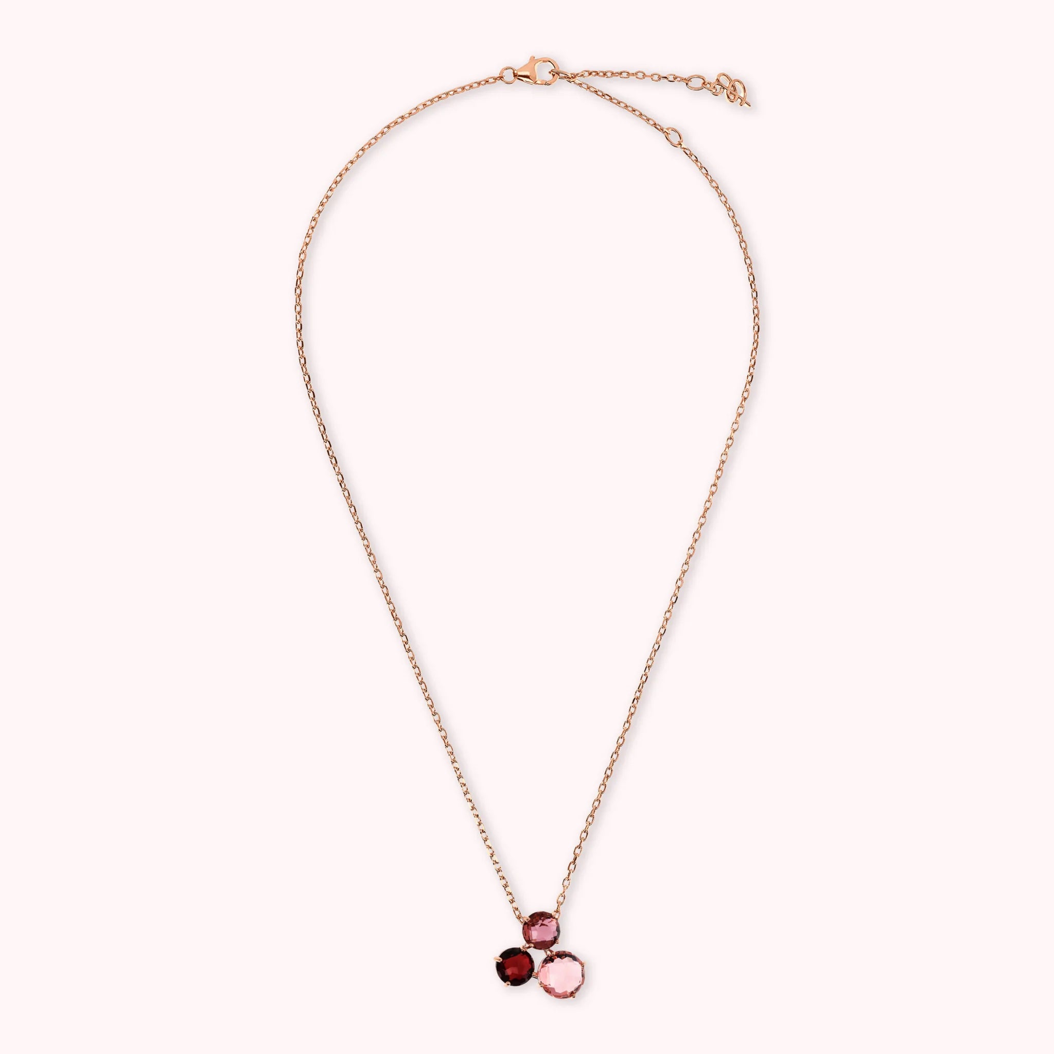 Collier avec Pendentif Trilogie en Pierre Prisma Gem Coupe Mosaïque