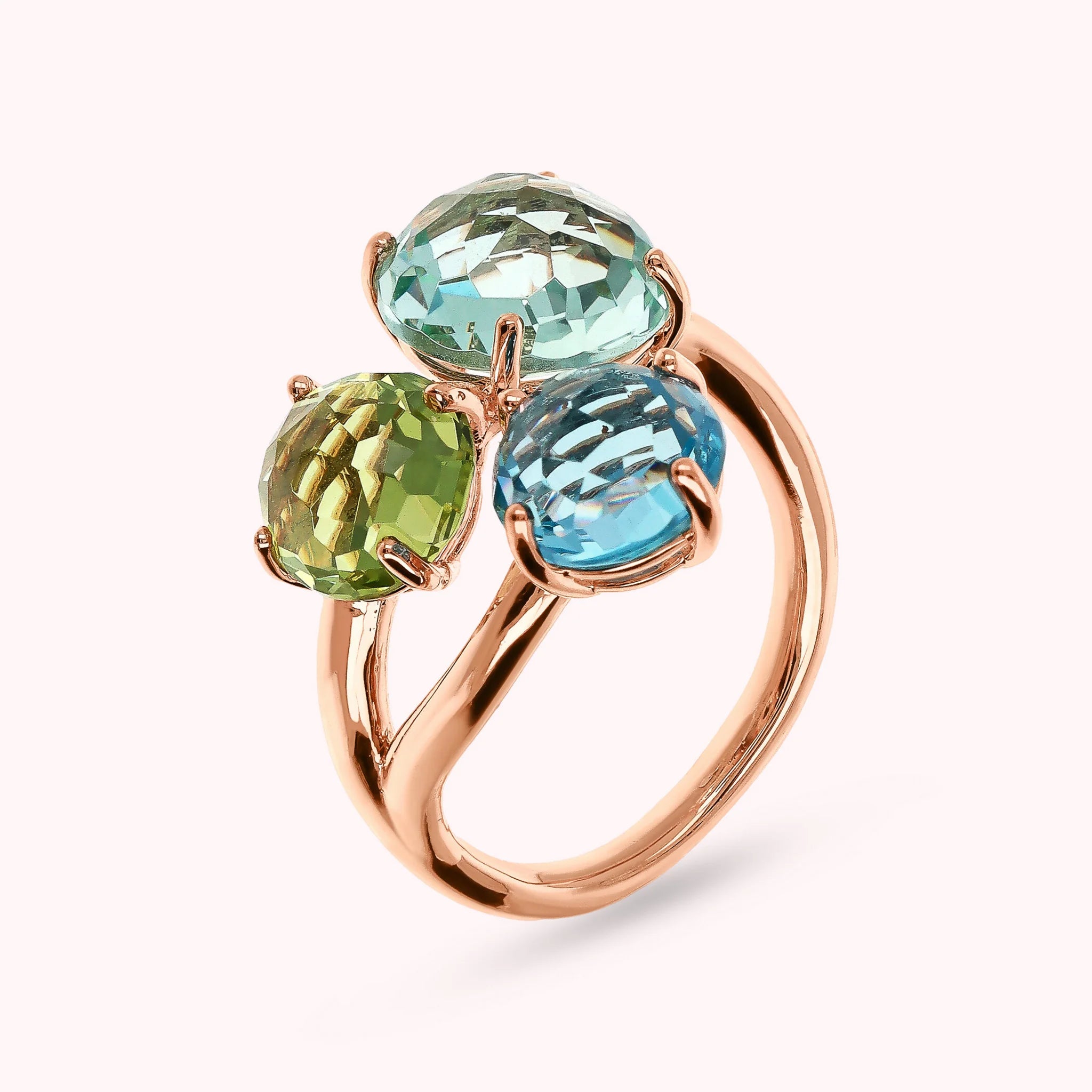 Anello Essentiel Trilogy con Prisma Gem Taglio Mosaico