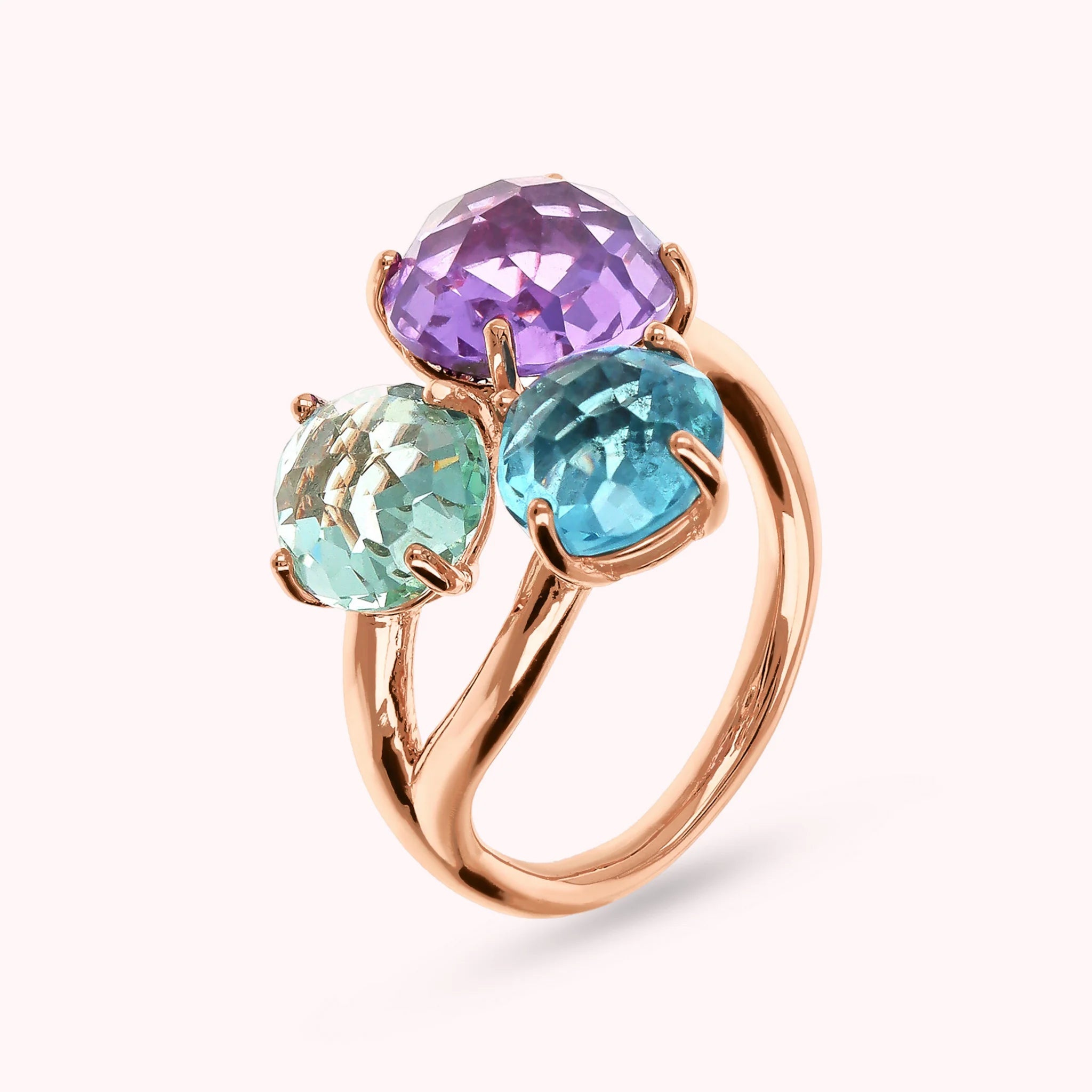 Anello Essentiel Trilogy con Prisma Gem Taglio Mosaico