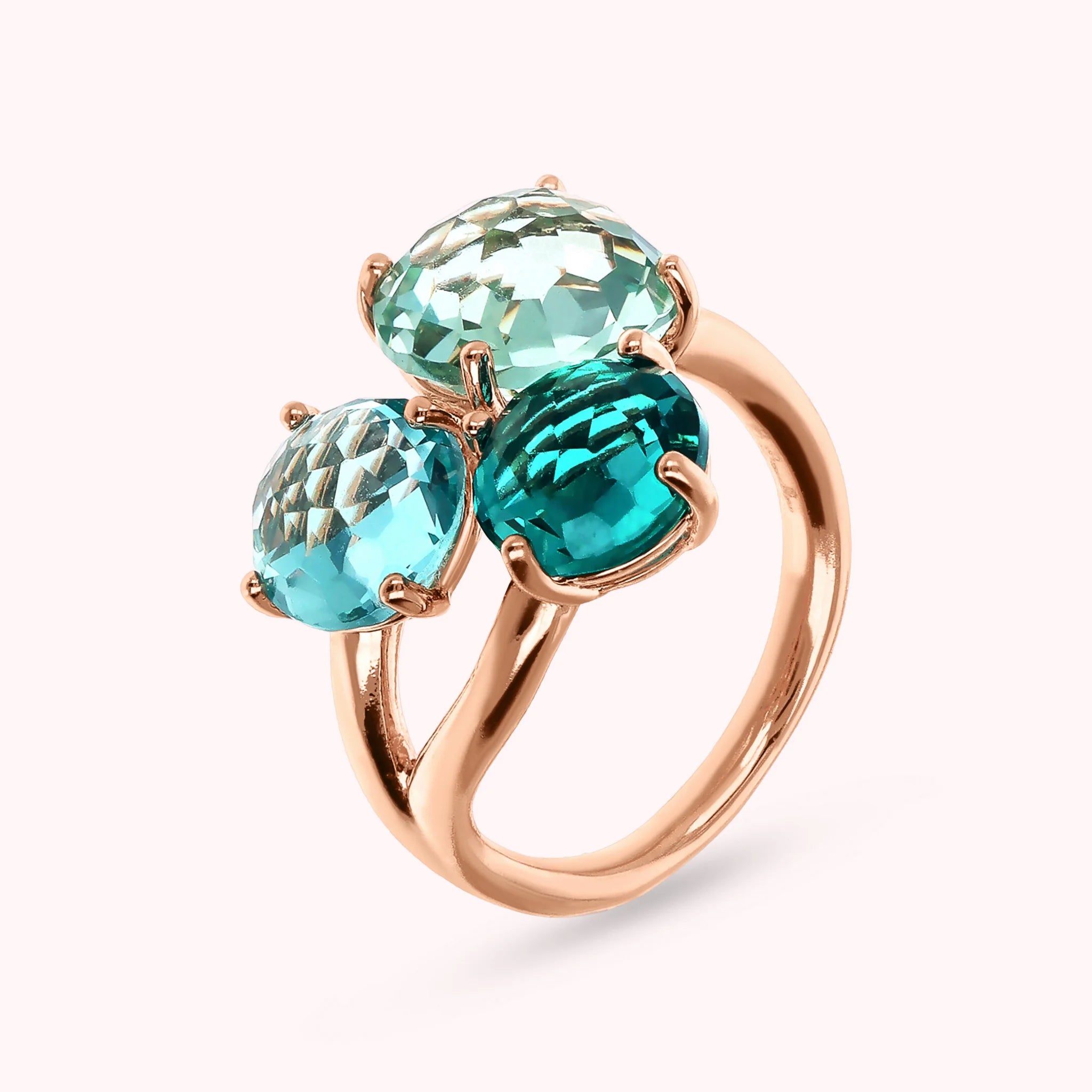 Anello Essentiel Trilogy con Prisma Gem Taglio Mosaico
