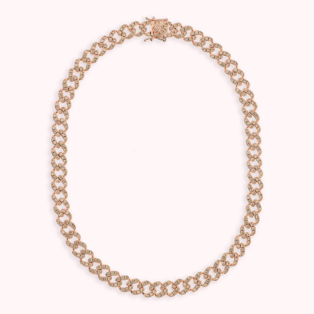 Collana Girocollo Catena Grumetta Squadrata con Pavé di Cubic Zirconia