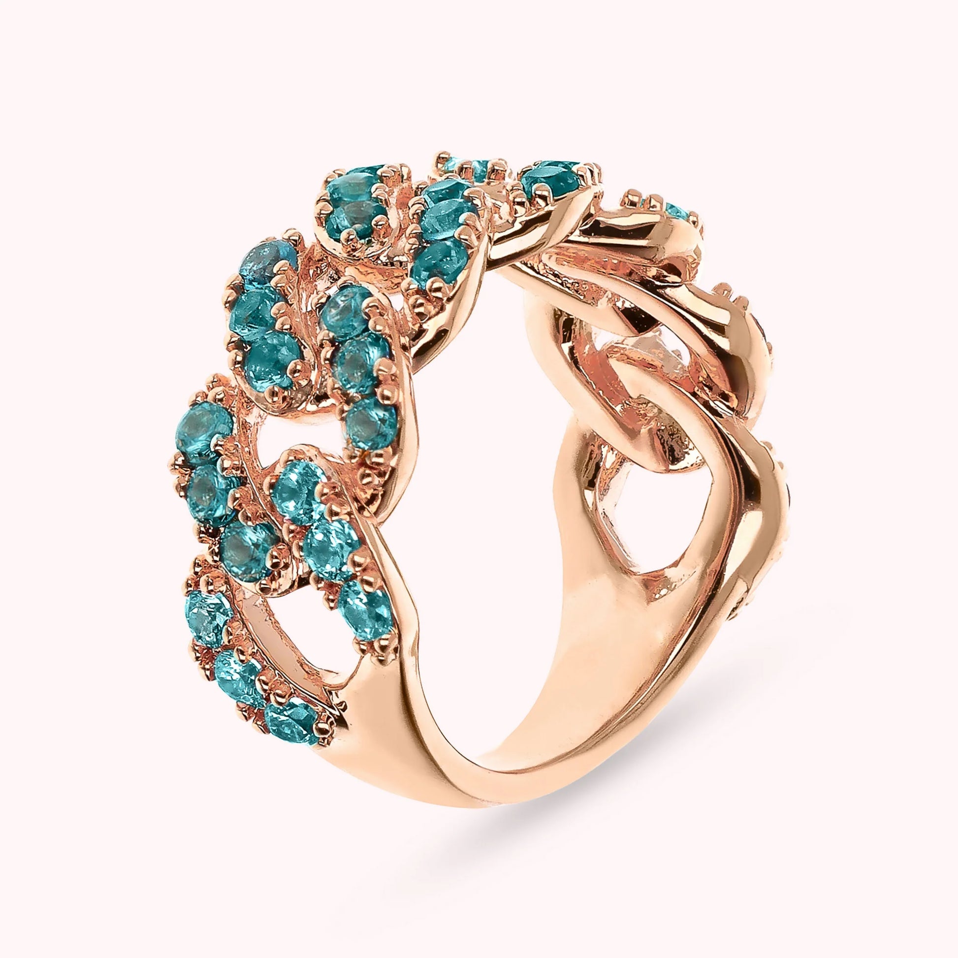 Bague à chaîne Grumetta carrée avec pavé de zirconium cubique