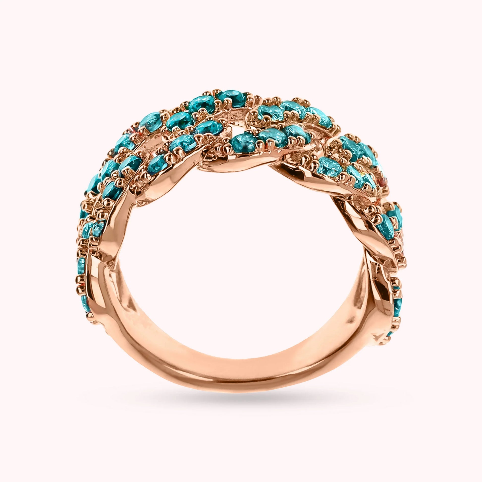 Bague à chaîne Grumetta carrée avec pavé de zirconium cubique