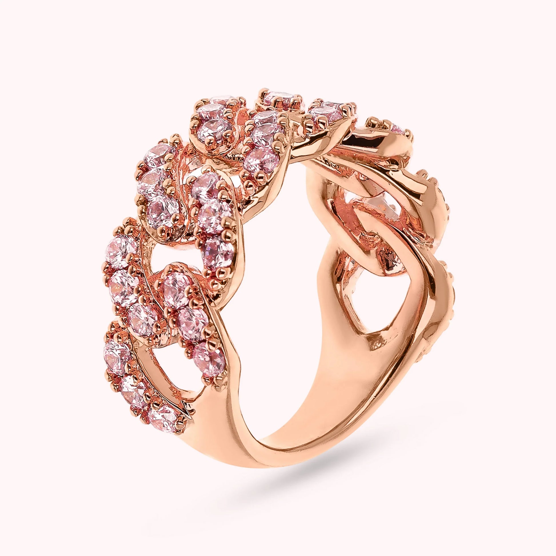 Bague à chaîne Grumetta carrée avec pavé de zirconium cubique