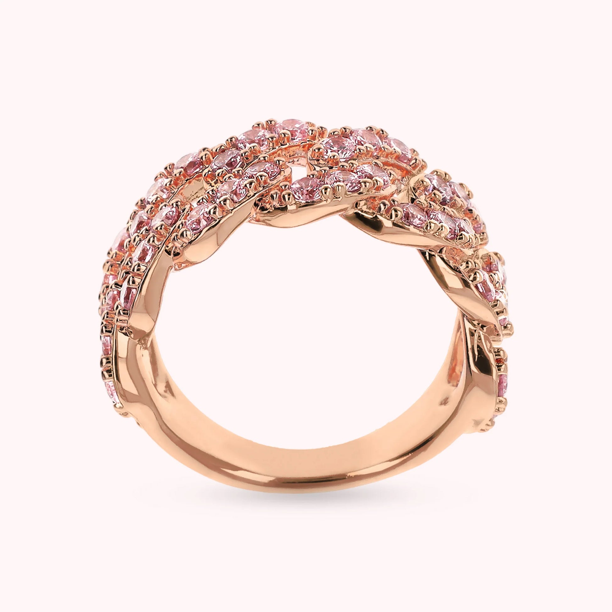 Bague à chaîne Grumetta carrée avec pavé de zirconium cubique