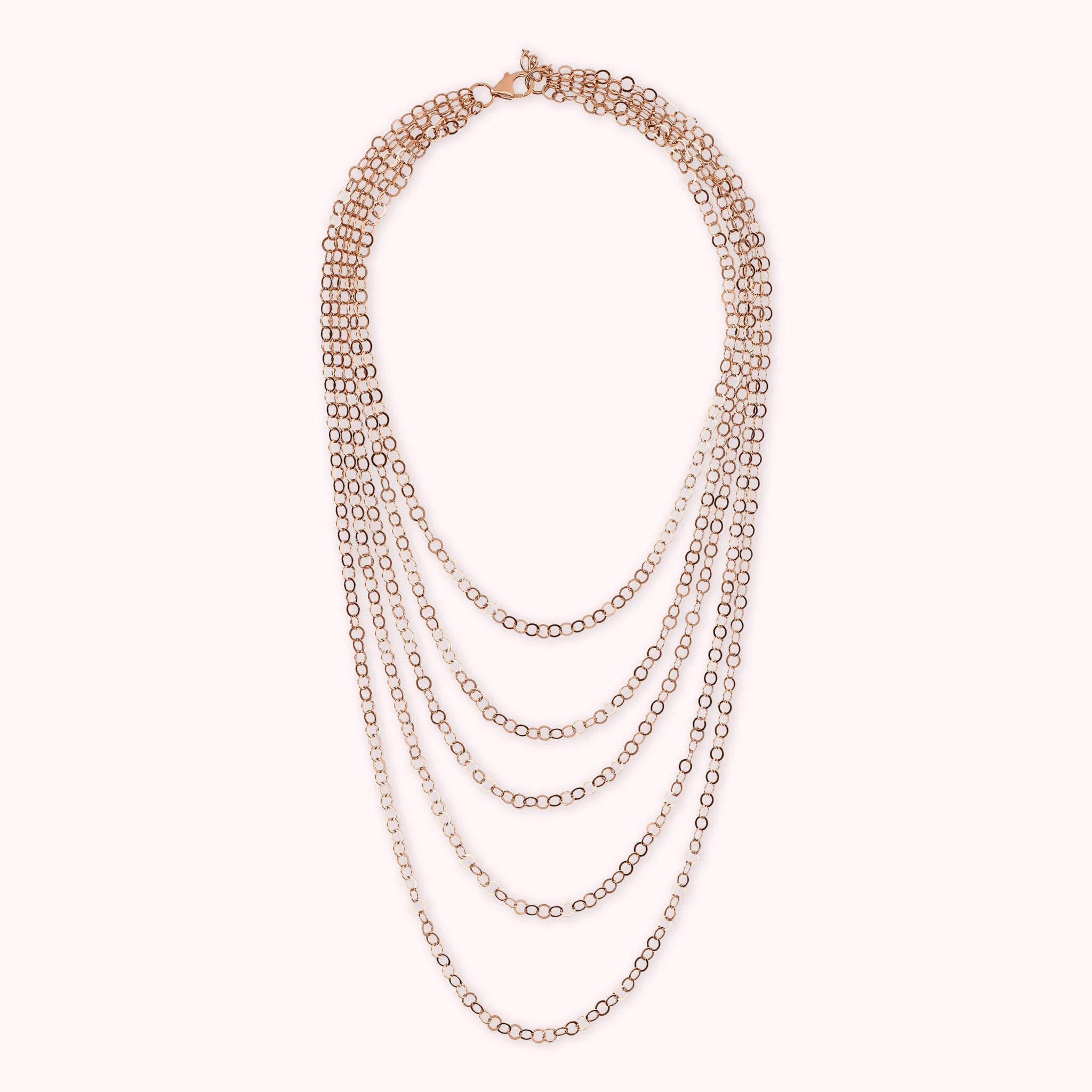 Collana Multifilo Graduata Catena Rolo Piatta Lucida