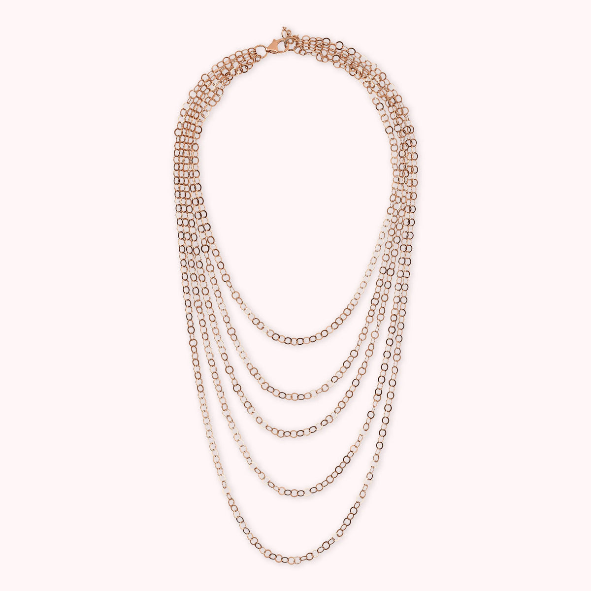 Collana Multifilo Graduata Catena Rolo Piatta Lucida