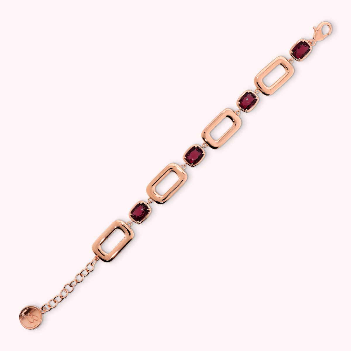 Bracciale Essentiel Maglie Rettangolari e Prisma Gem a Baguette