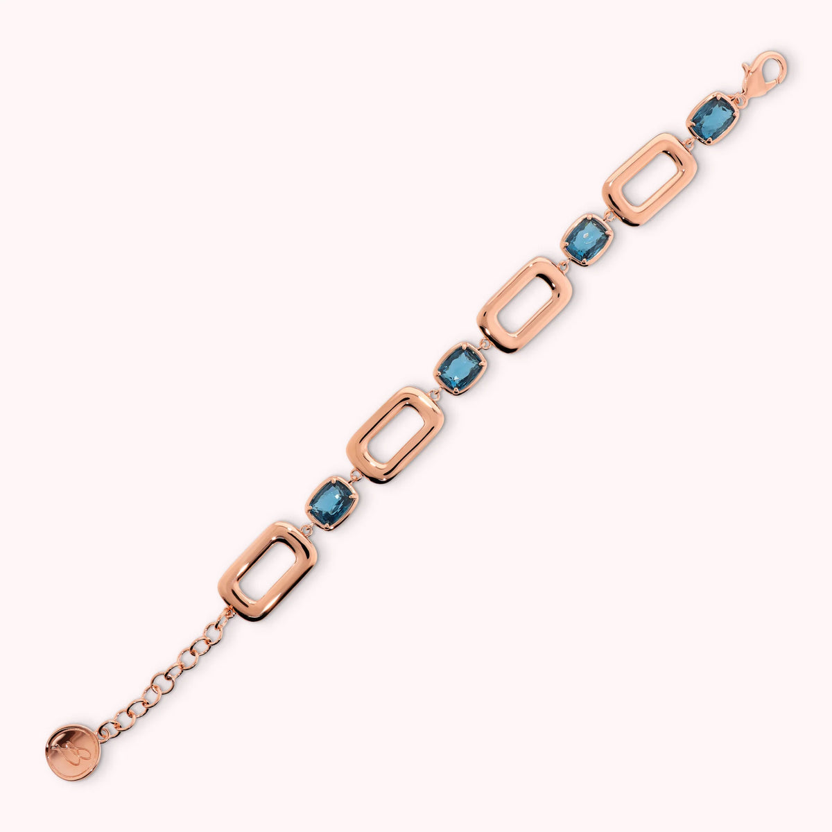 Bracciale Essentiel Maglie Rettangolari e Prisma Gem a Baguette