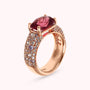 Ring mit Mosaik im Prismenschliff und Zirkonia-Pavé