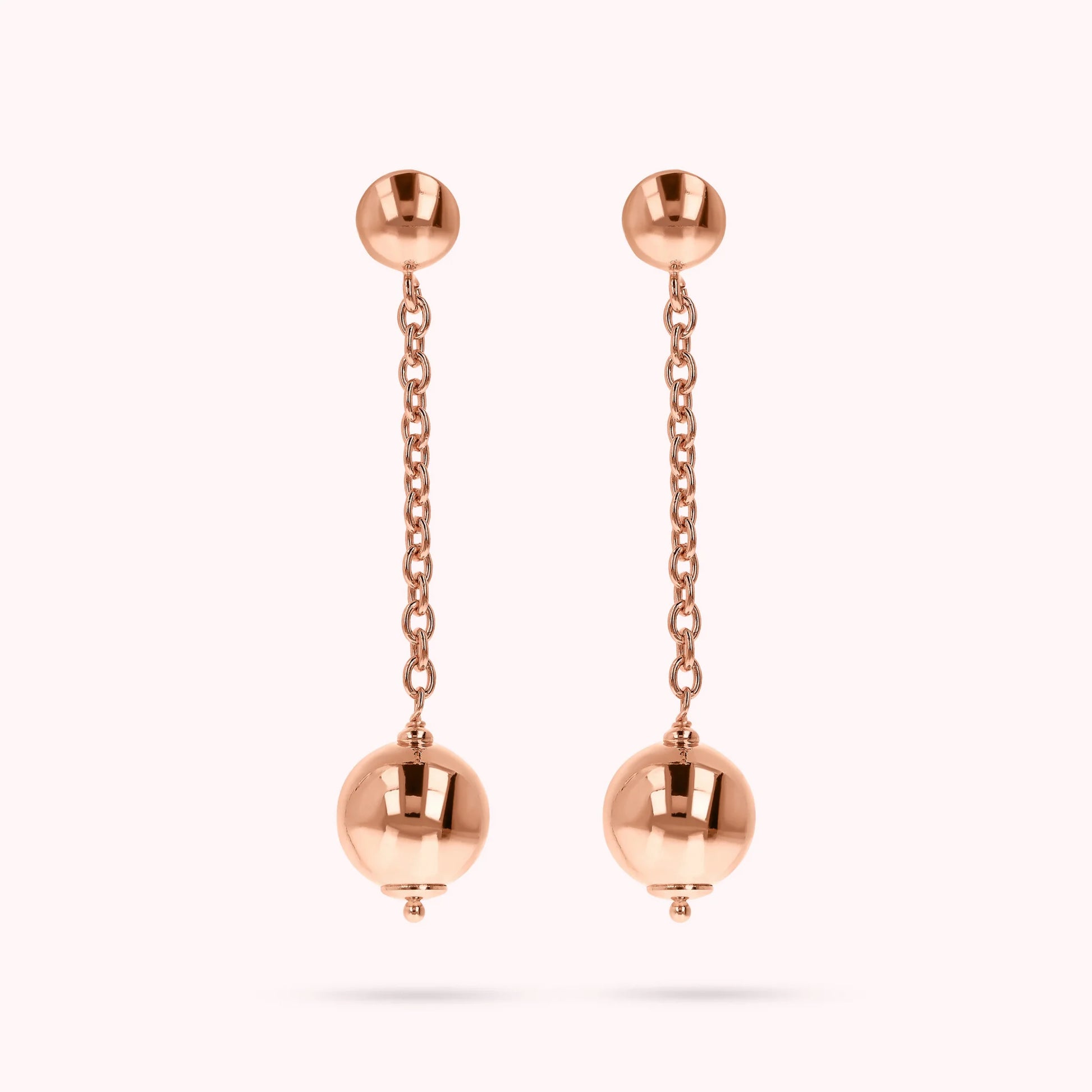 Wire Pendant Earrings with Polished Bead