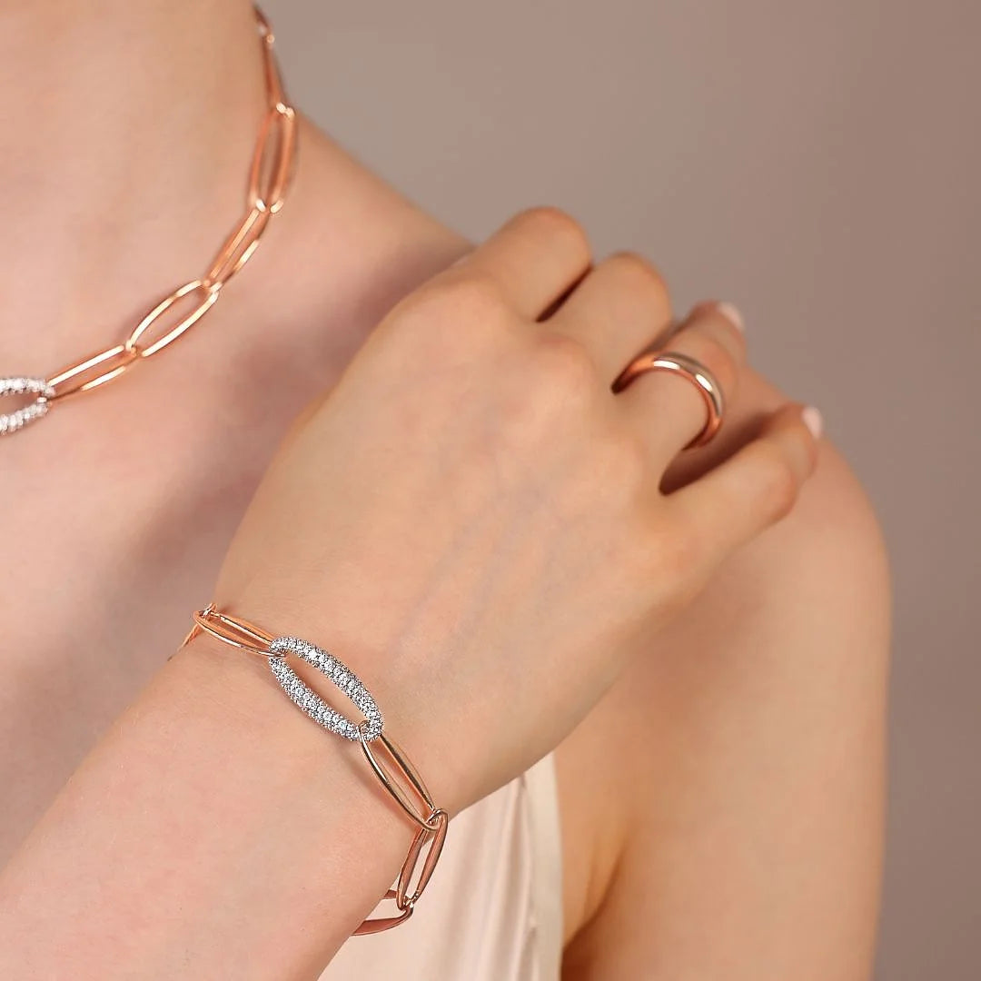 Marquise mesh bracelet and Cubic Zirconia pavé element