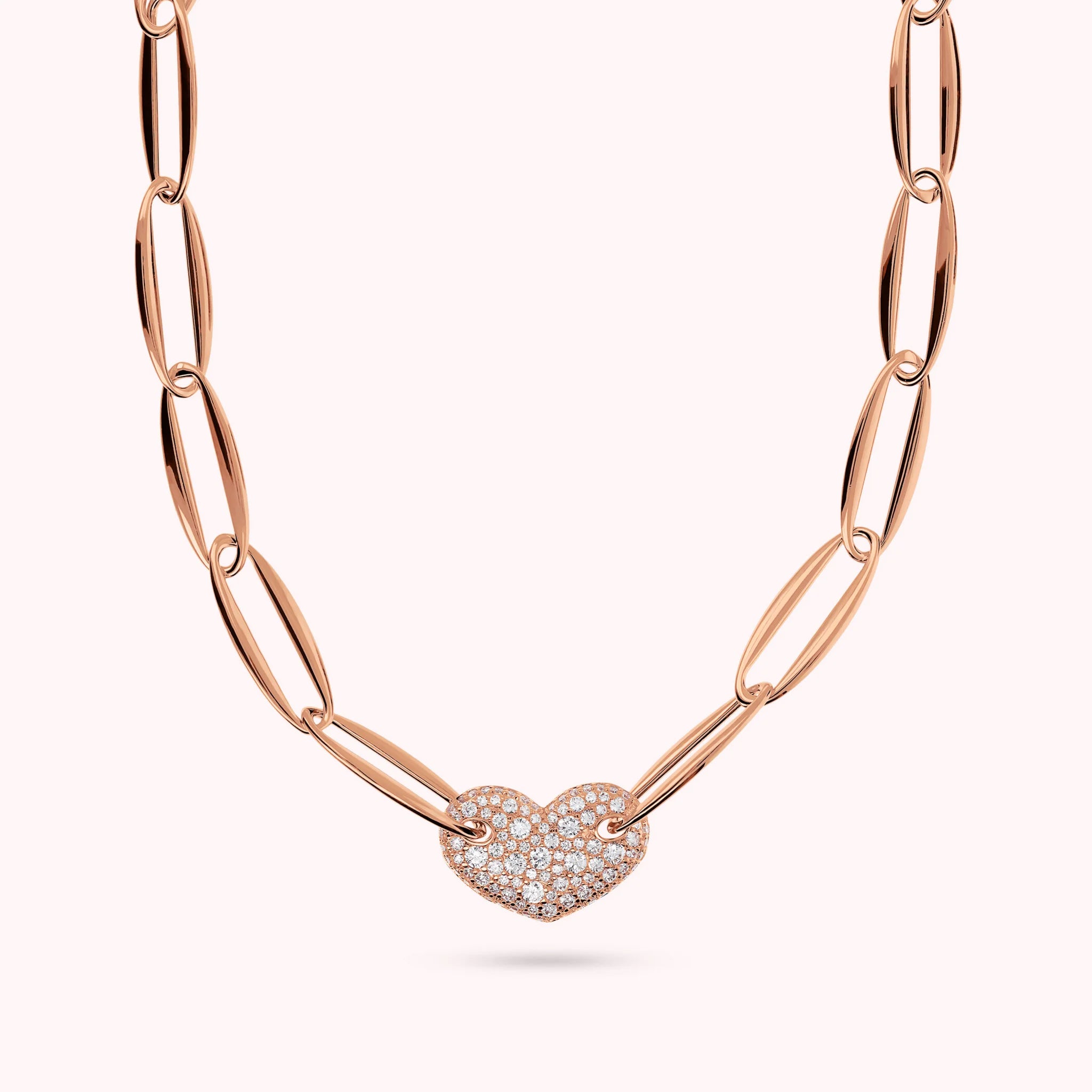 Collana Girocollo Maglie Marquise e Cuore in Pavé di Cubic Zirconia