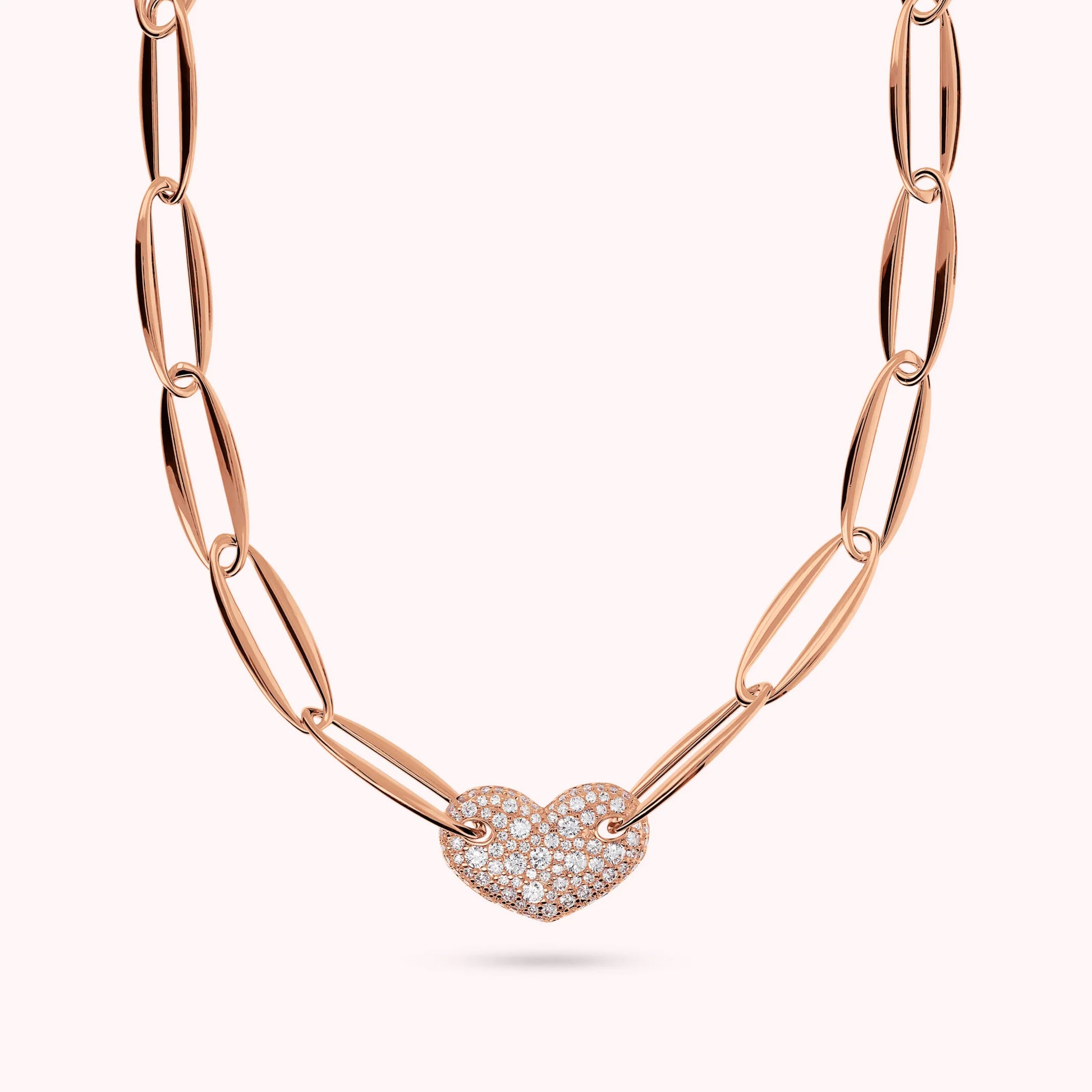 Marquise Gliederkette und Zirkonia Herz Halskette