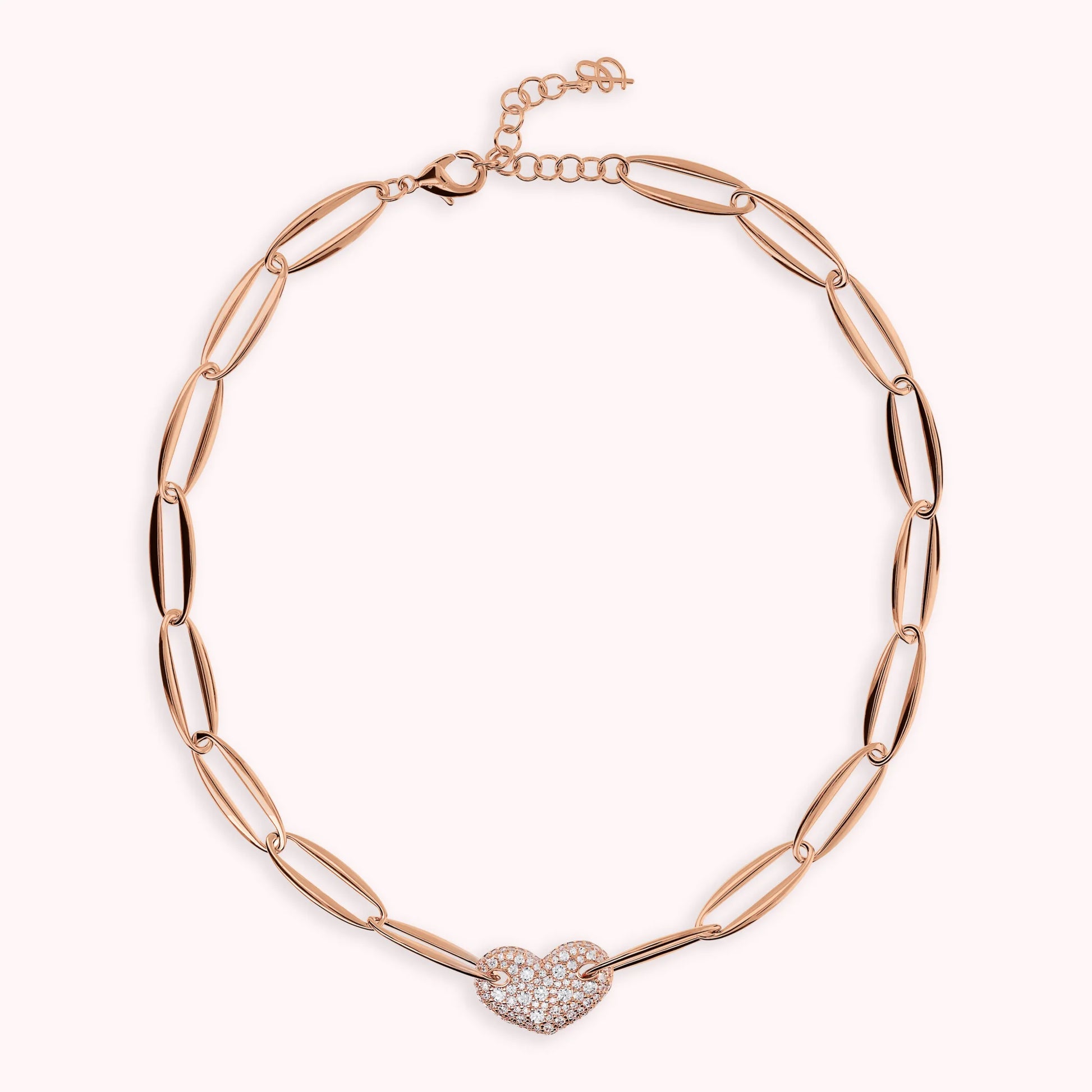 Marquise Gliederkette und Zirkonia Herz Halskette