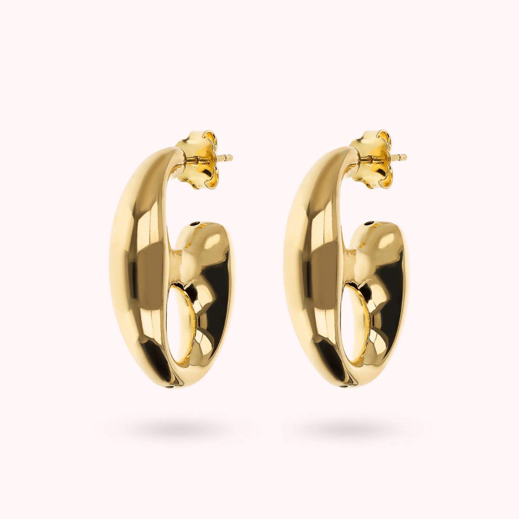 Golden Mesh Navy Earrings