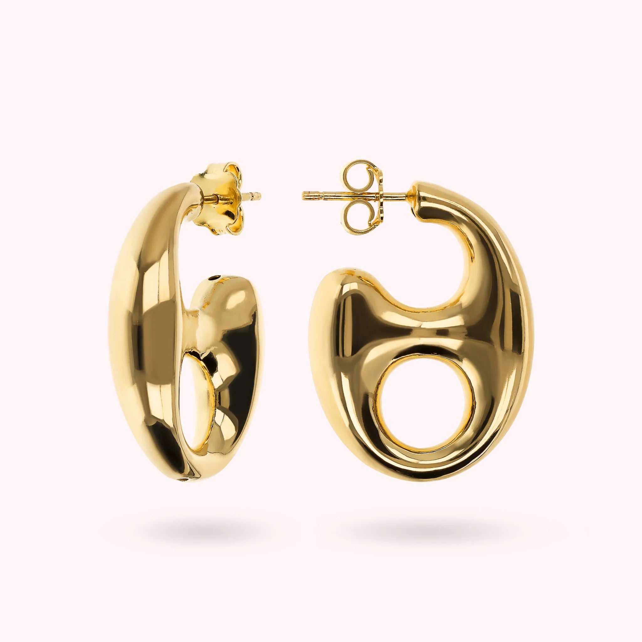 Golden Mesh Navy Earrings