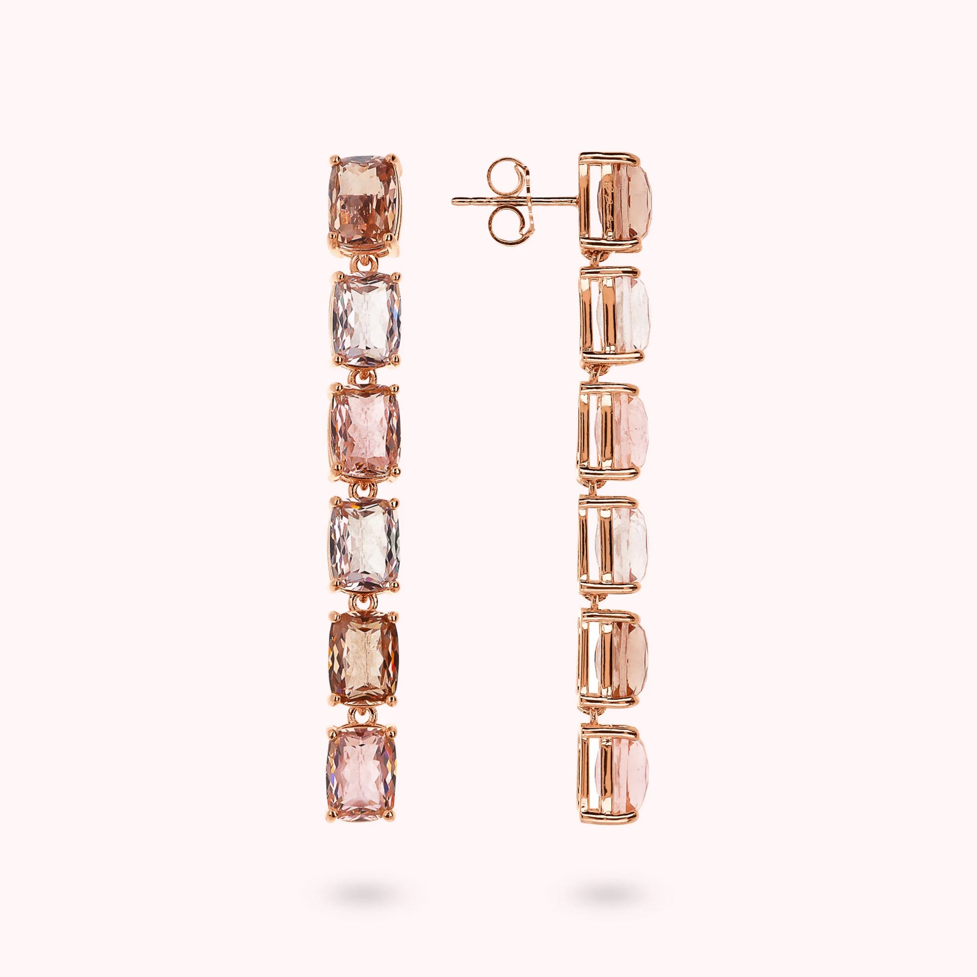 Long Earrings with Prism Gem Cut Mosaic