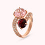 Anello Contrarié con Prisma Gem Tonde e Pavé di Cubic Zirconia