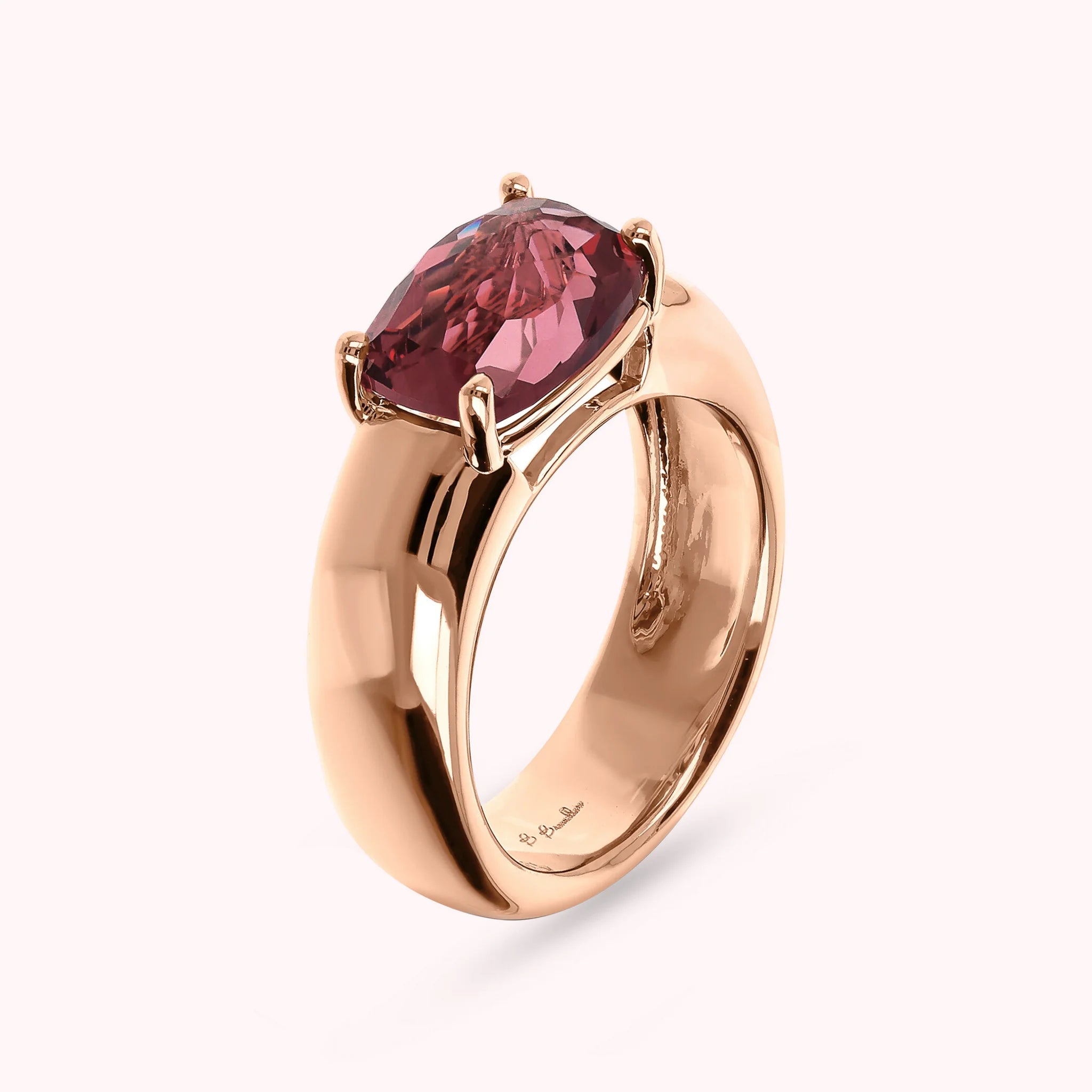 Anello Essentiel a Fascia con Prisma Gem Taglio Mosaico