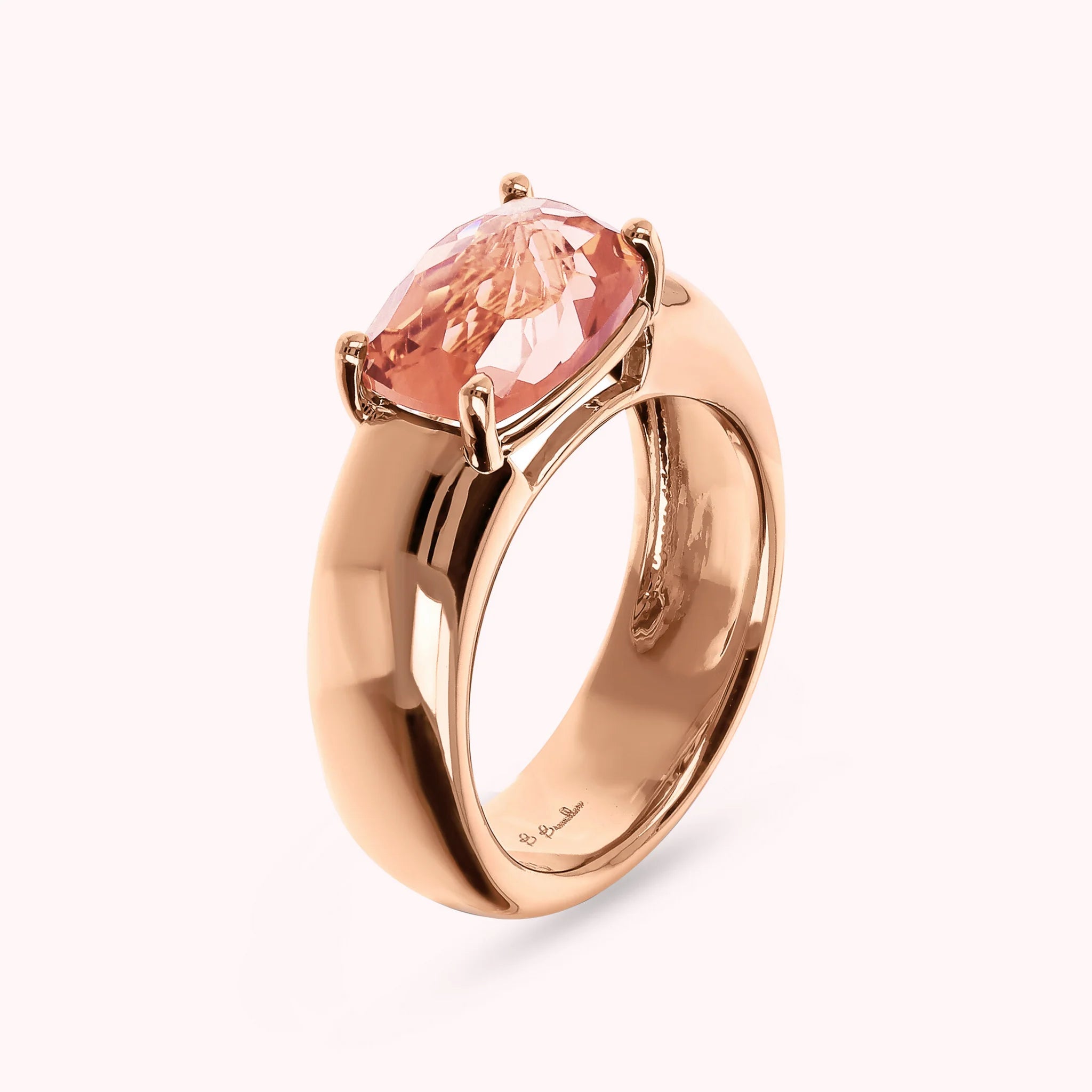 Anello Essentiel a Fascia con Prisma Gem Taglio Mosaico