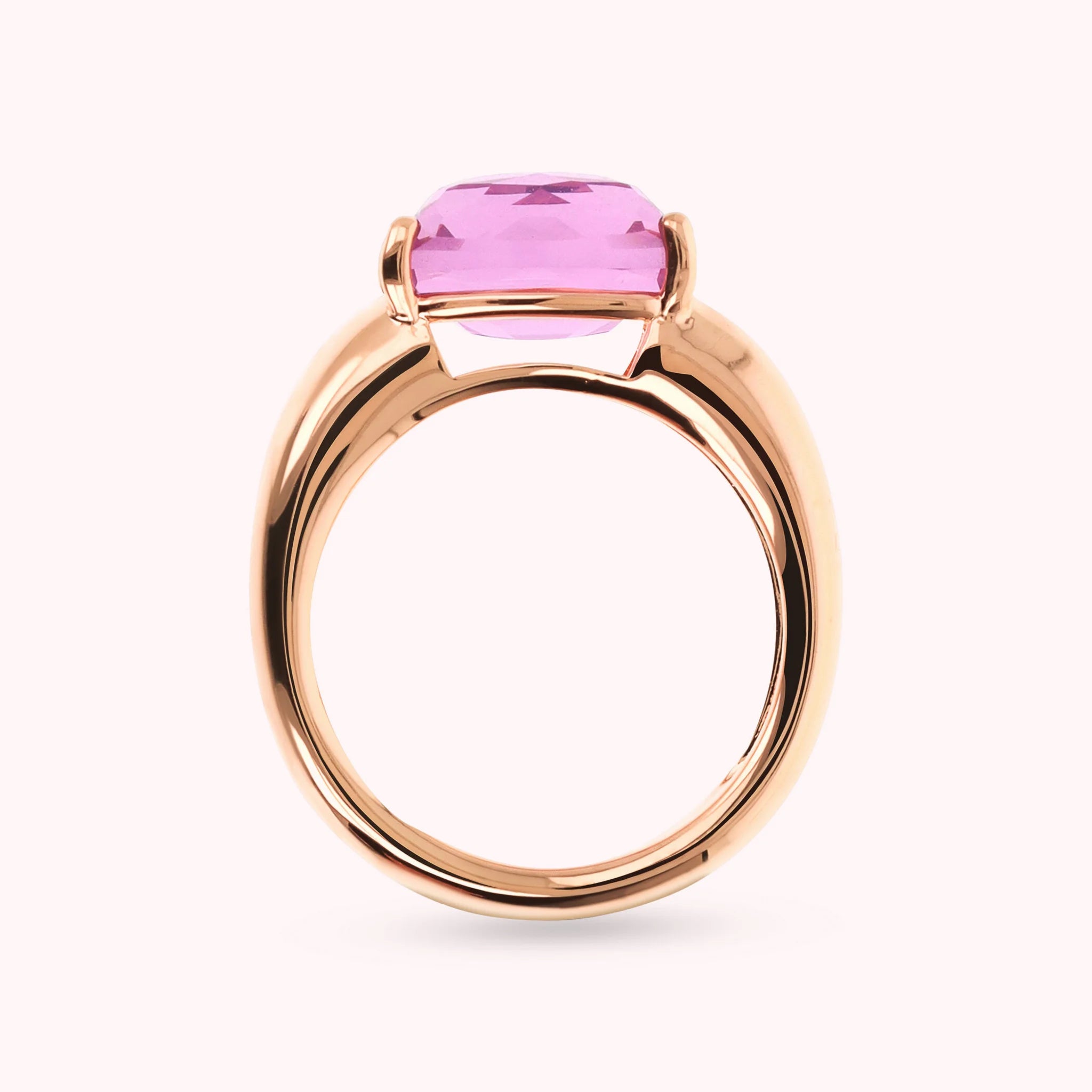 Anello Essentiel a Fascia con Prisma Gem Taglio Mosaico