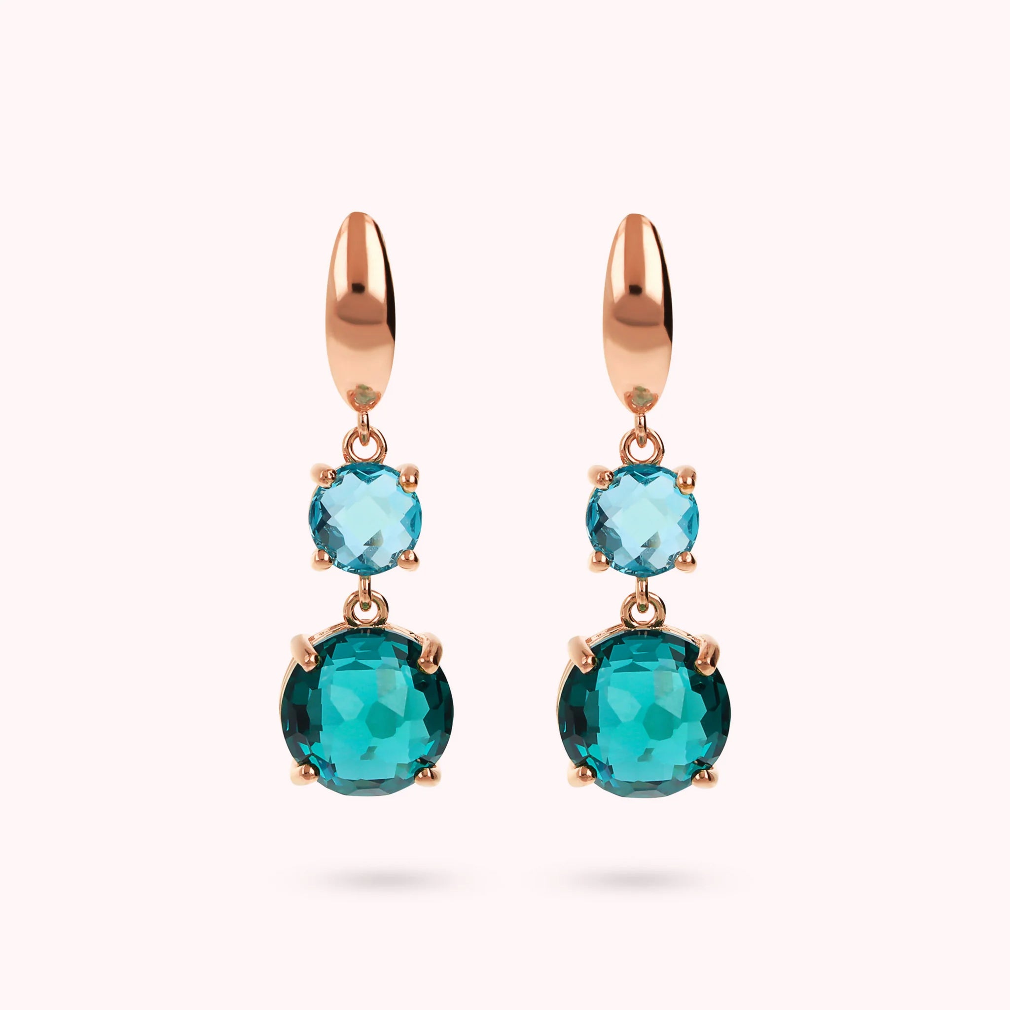 Prism Earrings with Graduated Round Gem