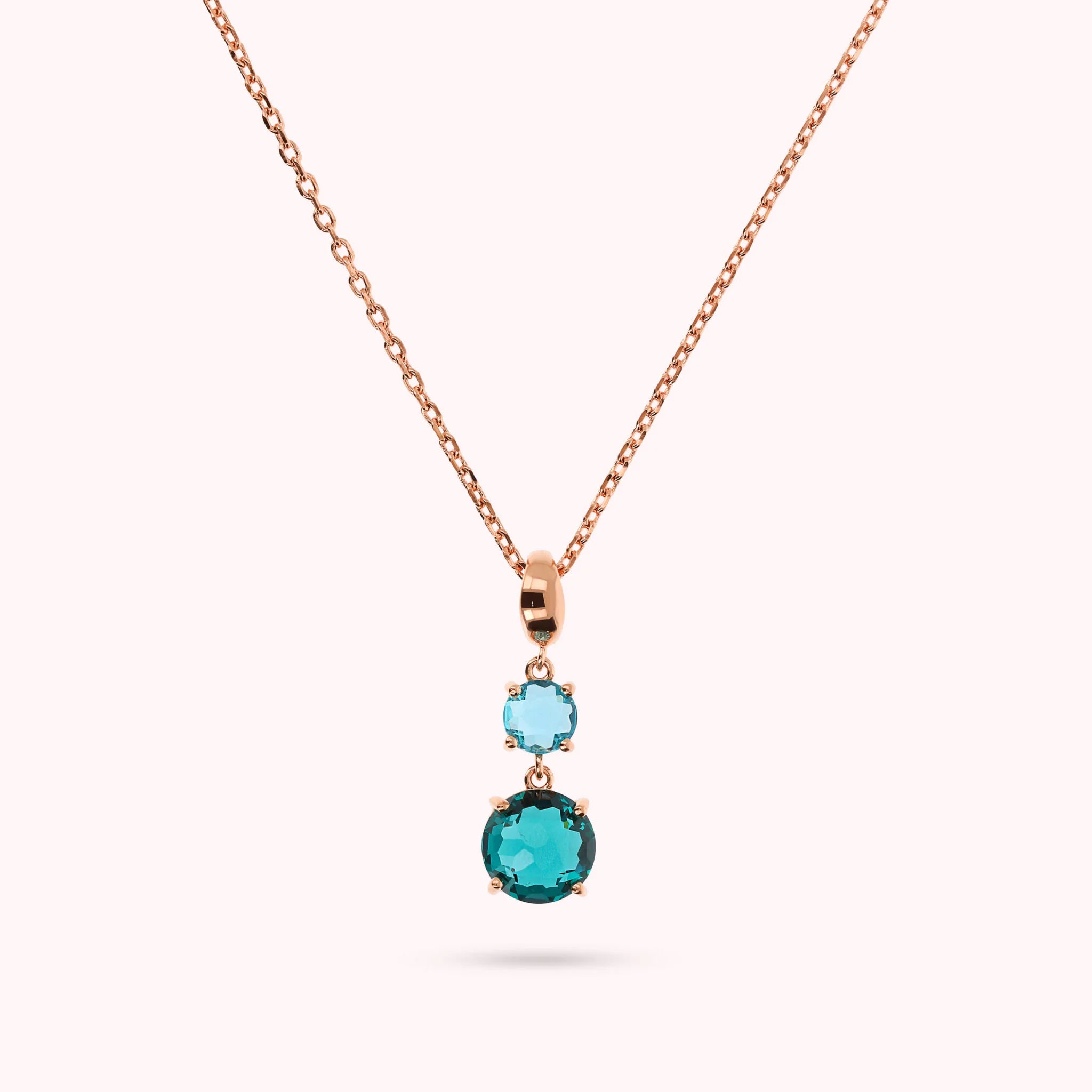Graduate Prism Gem Round Pendant Necklace