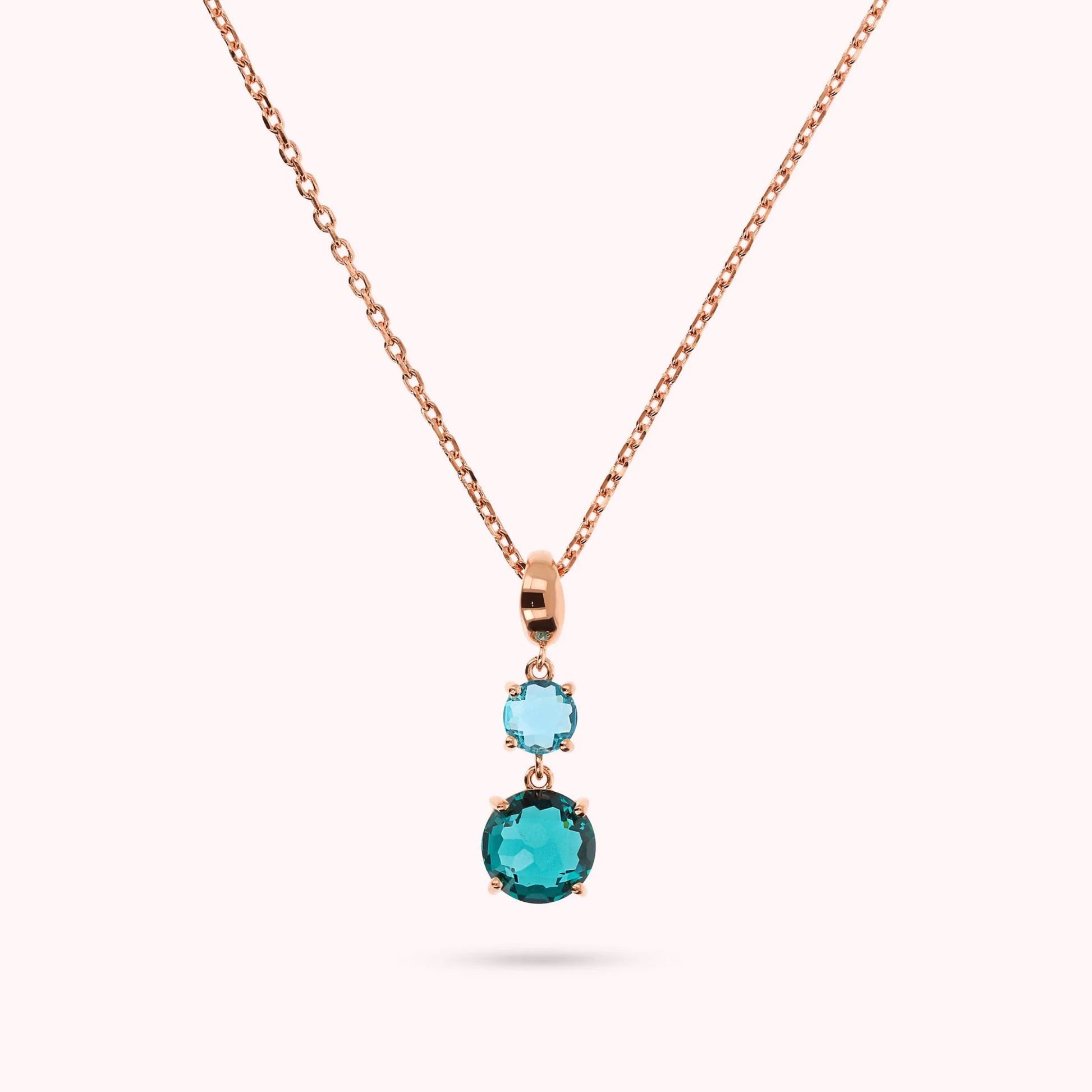 Graduate Prism Gem Round Pendant Necklace
