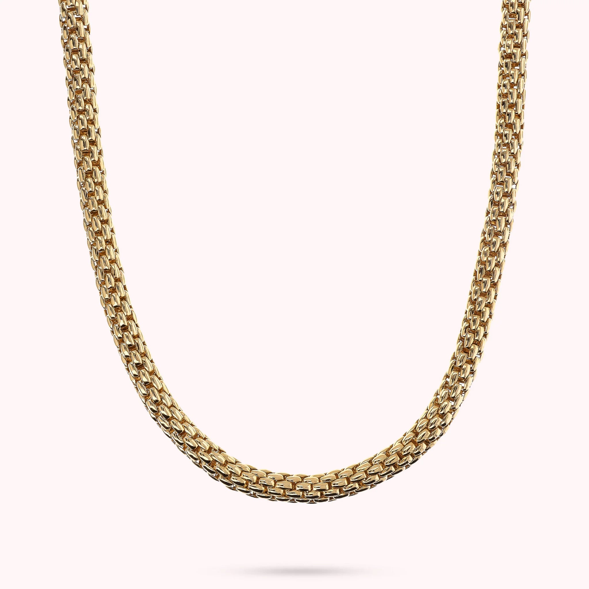Golden Choker Necklace Maxi Chain Popcorn