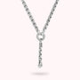 Collana White Maglia Veneziana con Dettaglio in Pavé di Cubic Zirconia