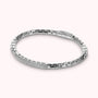 White semi-rigid Venetian mesh bracelet with Cubic Zirconia pavé plaque