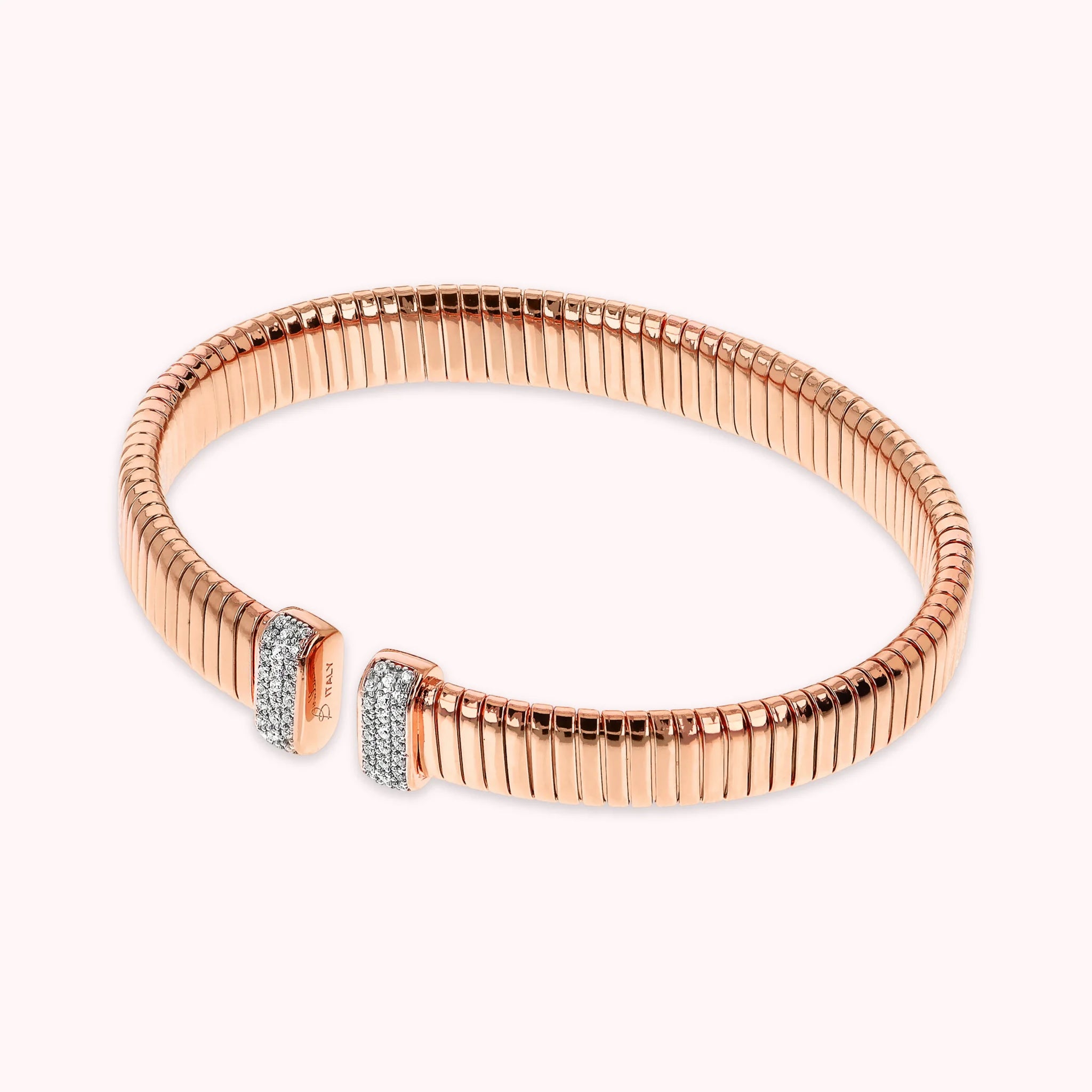 Starres Tubogas-Armband mit Cubic-Zirkonia-Pavé