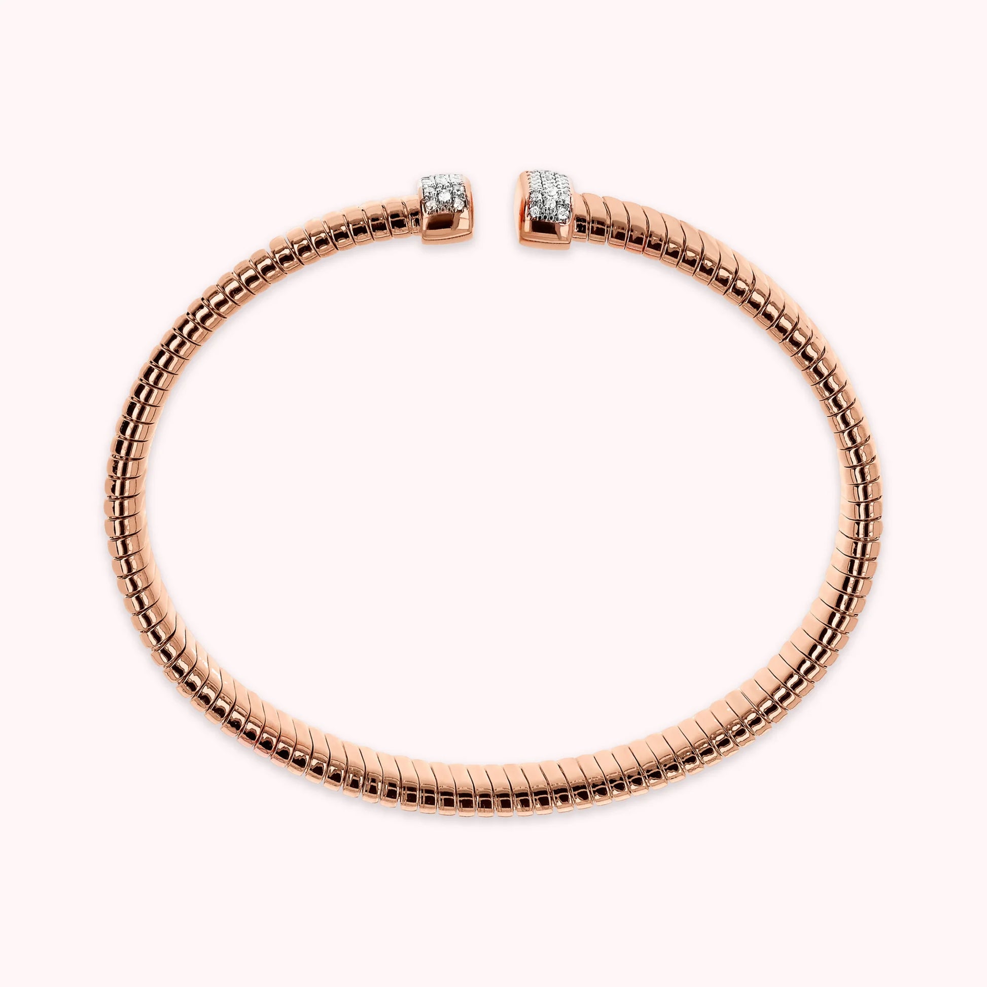 Starres Tubogas-Armband mit Cubic-Zirkonia-Pavé