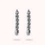 White Venetian Knitted Strand Pendant Earrings with Cubic Zirconia Pavé