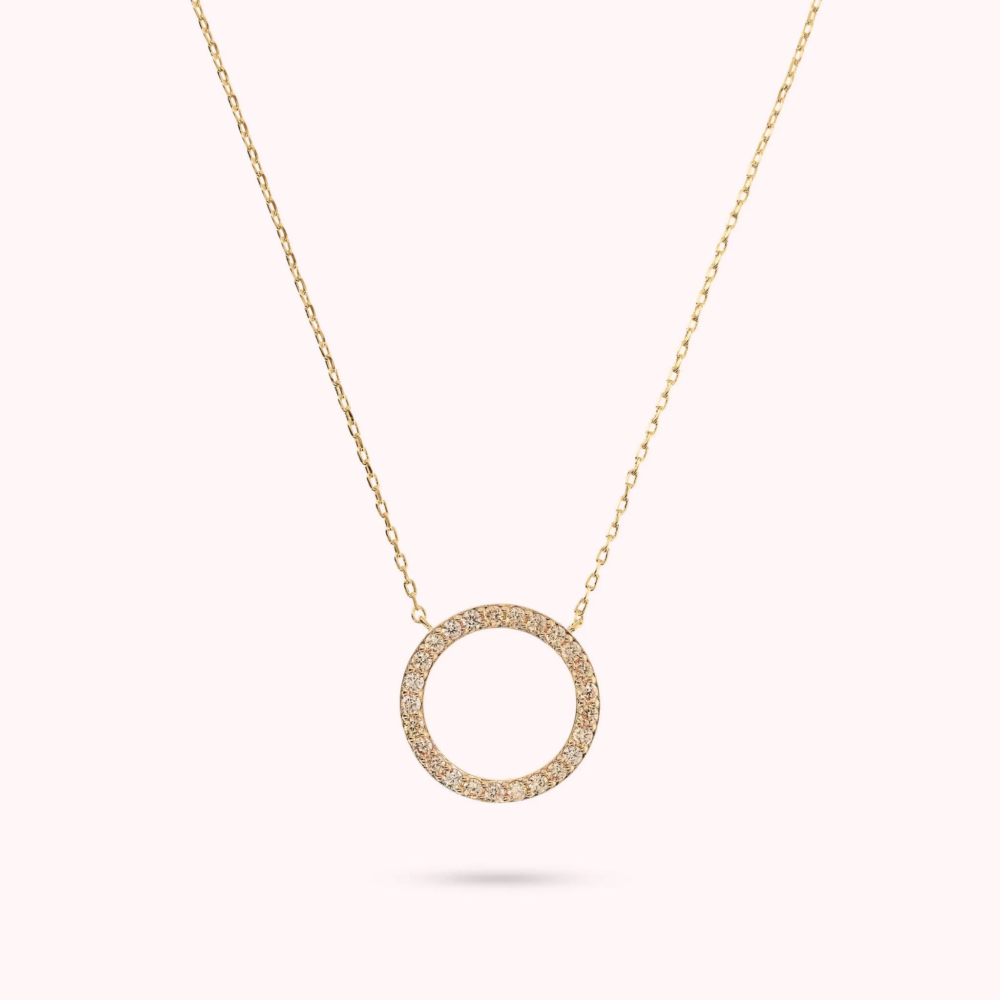 Collana Golden con Pendente ad Anello in Cubic Zirconia